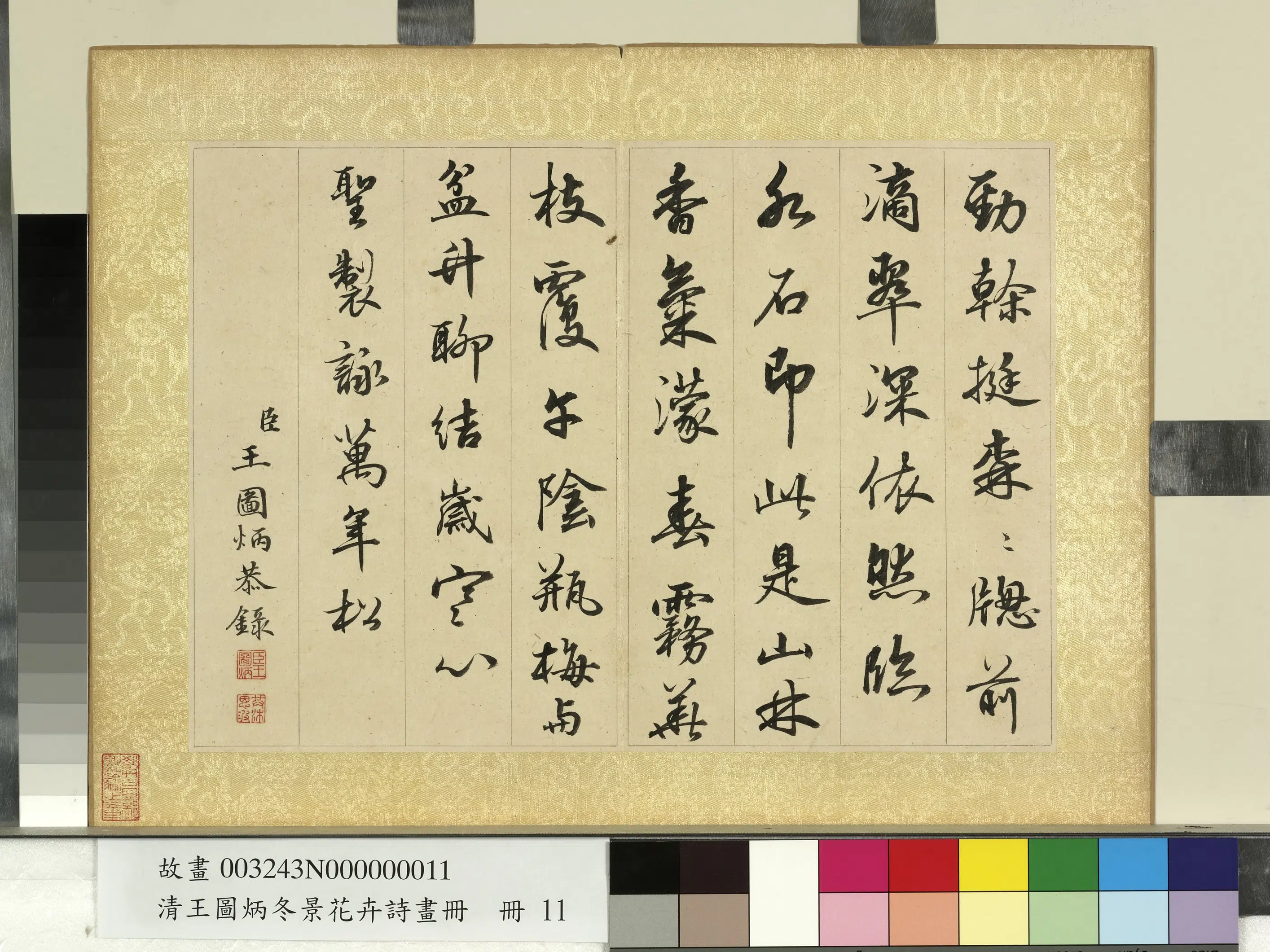 清代【王图炳】《冬景花卉诗画册》 第7张