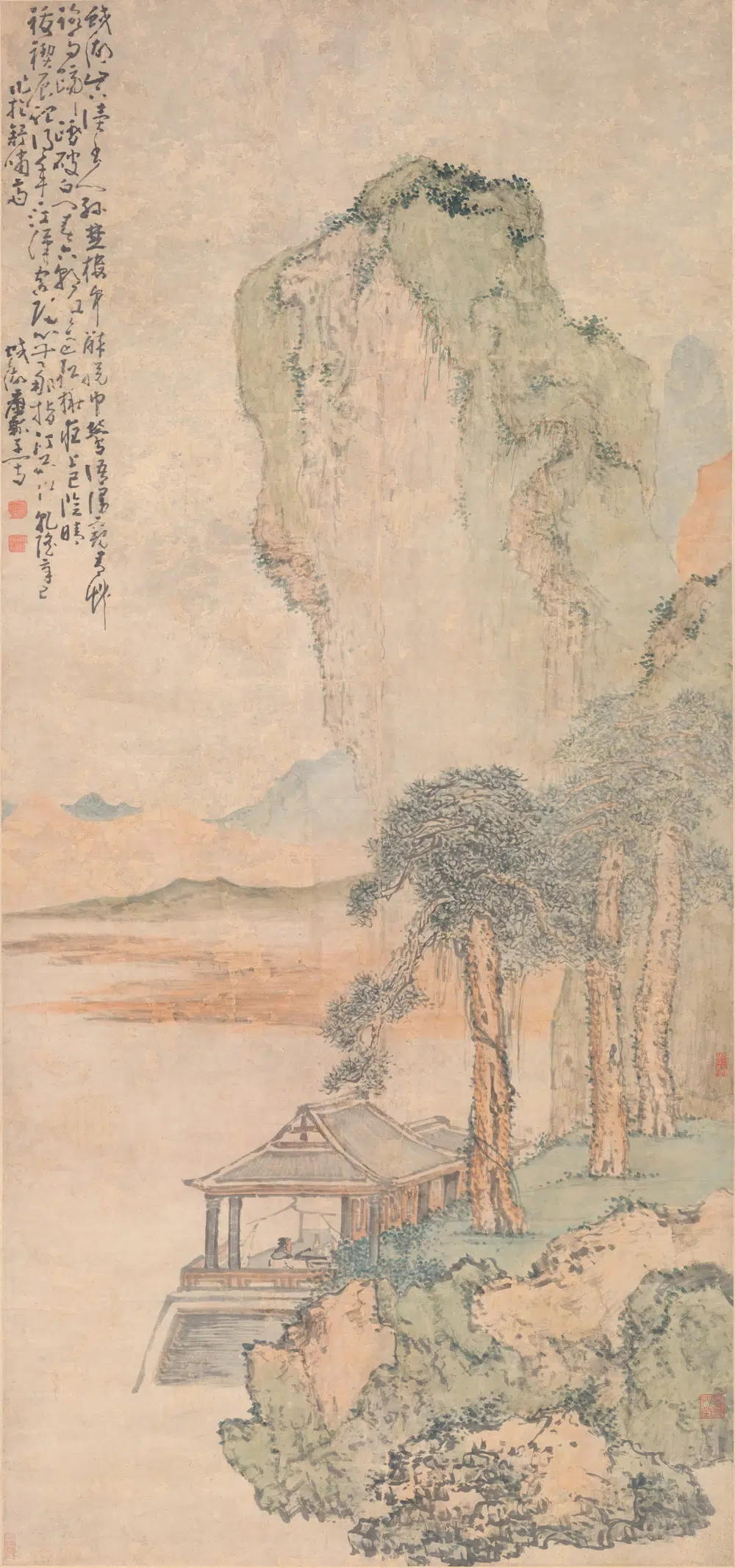 清代【黄慎】《蛟湖读书图轴》 第1张