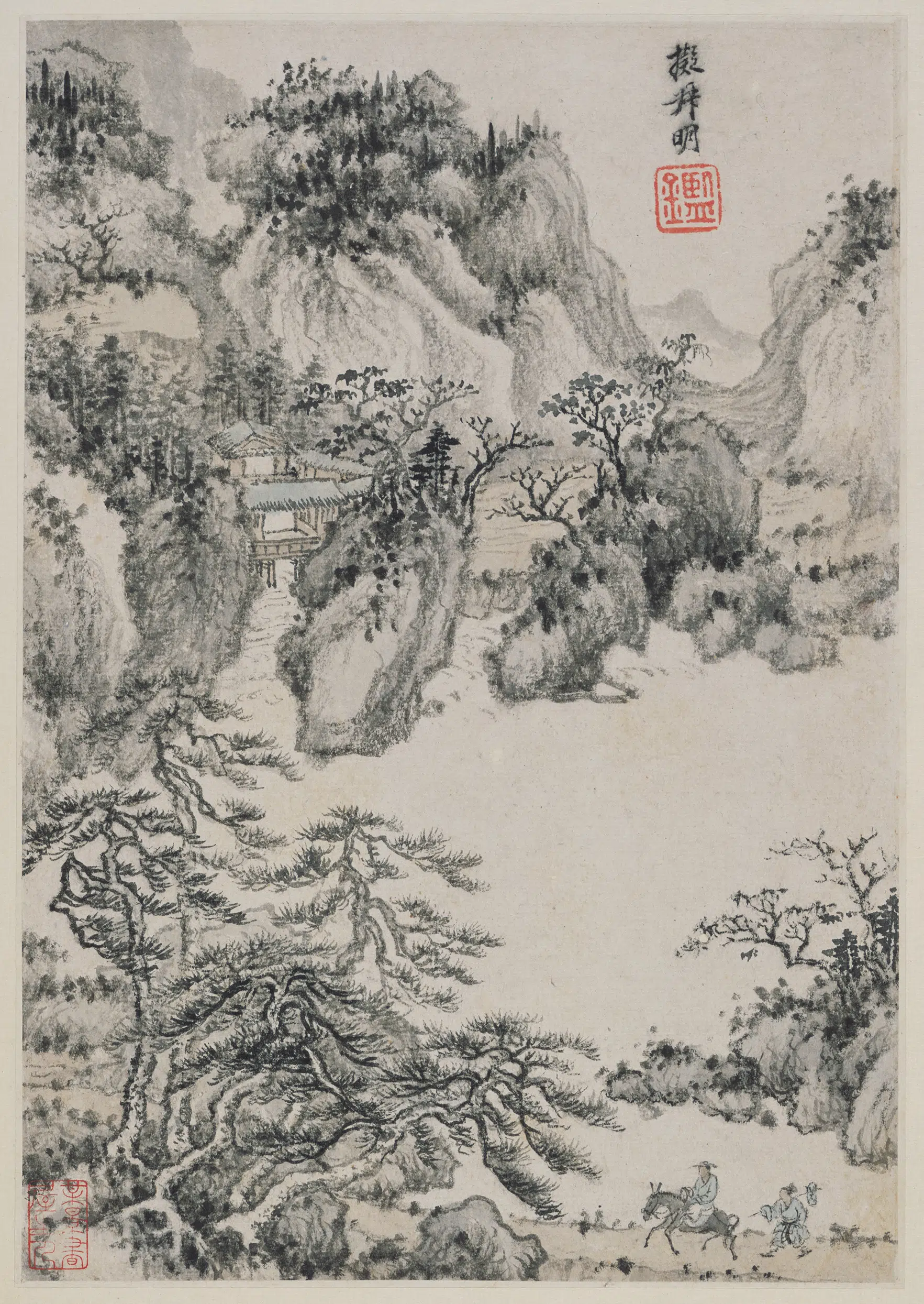 清代【王鉴】《仿宋元十六家山水册》 第1张 清代【王鉴】《仿宋元十六家山水册》 第1张