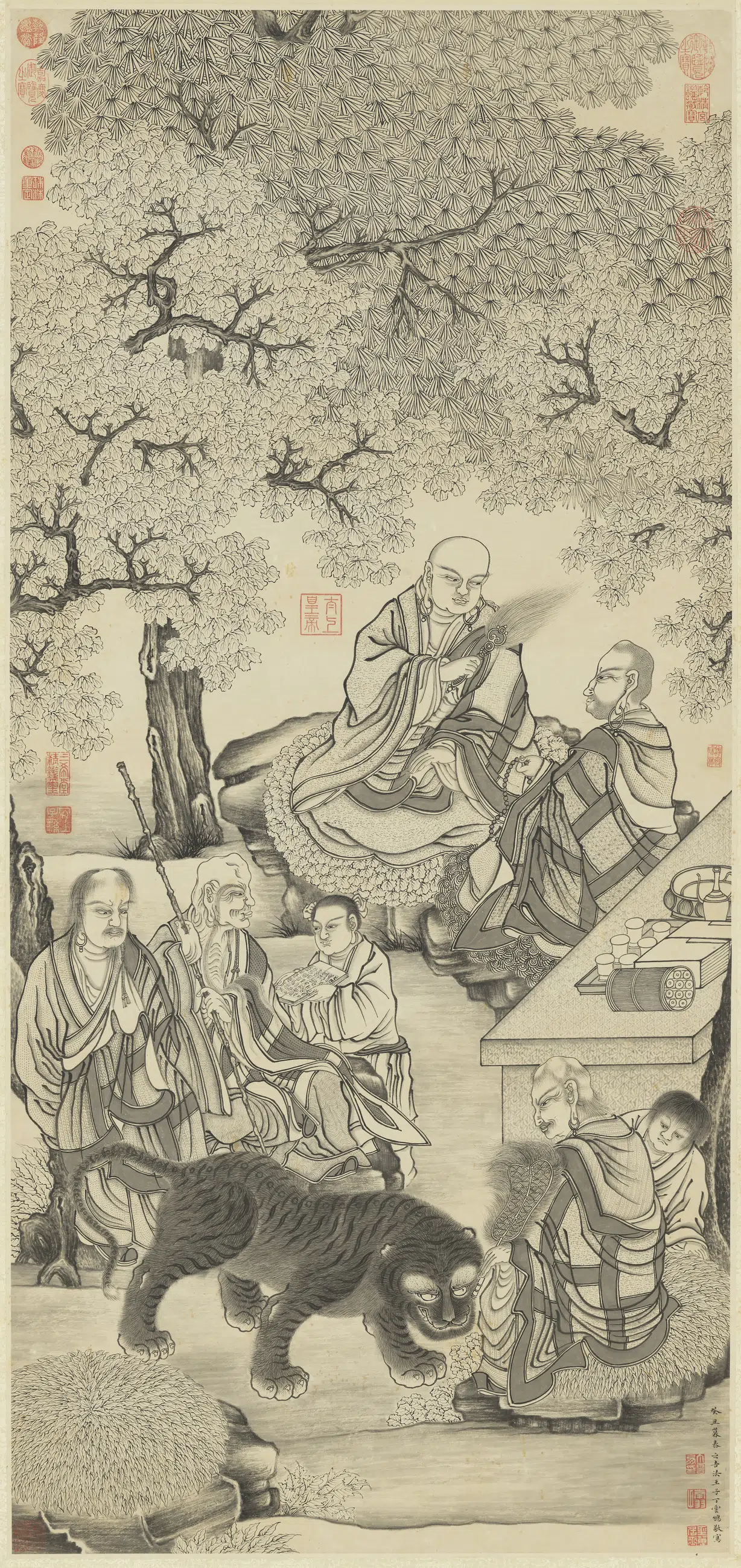 明朝【丁云鹏】《画应真像图轴-1》