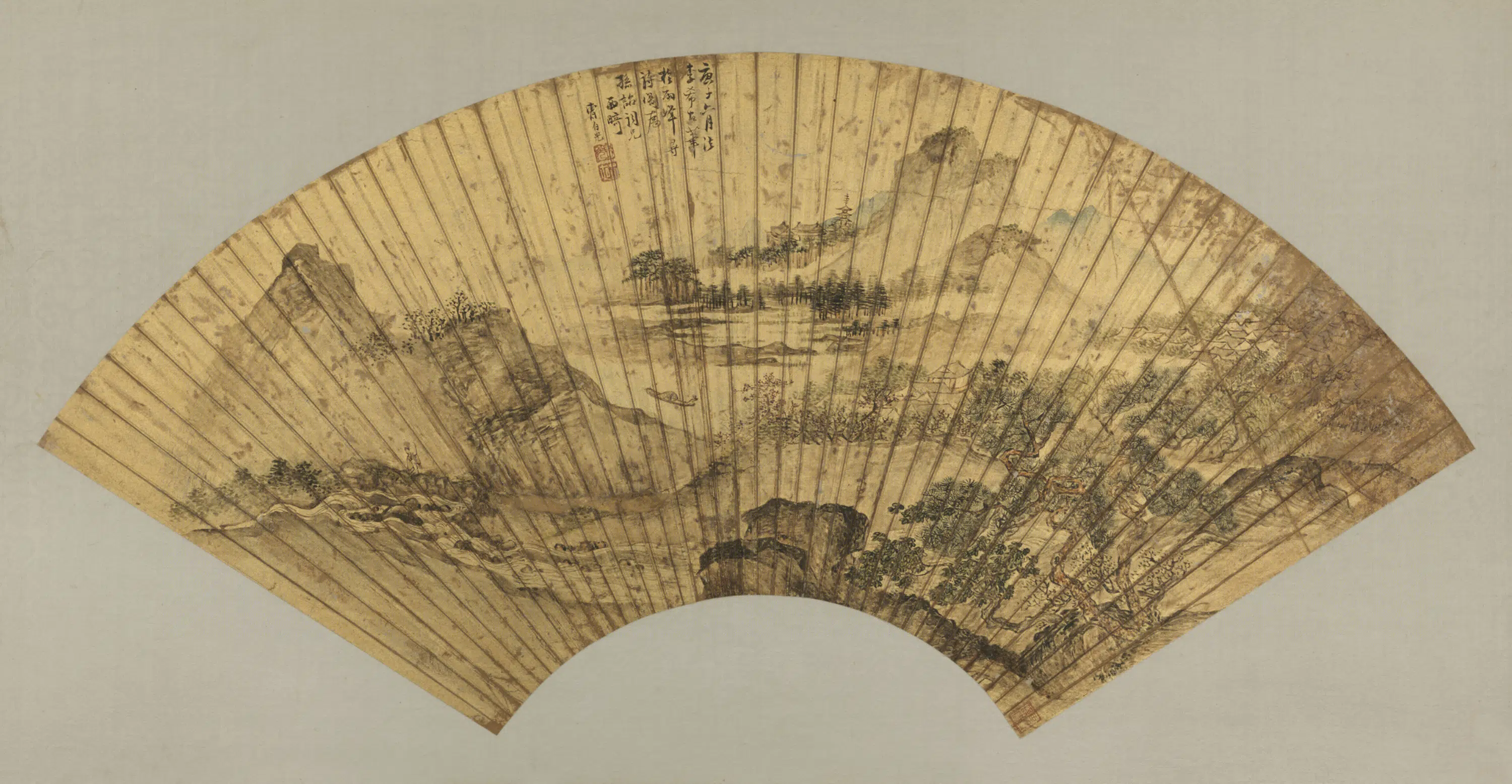 清代【曹有光】《山水扇页》 第1张