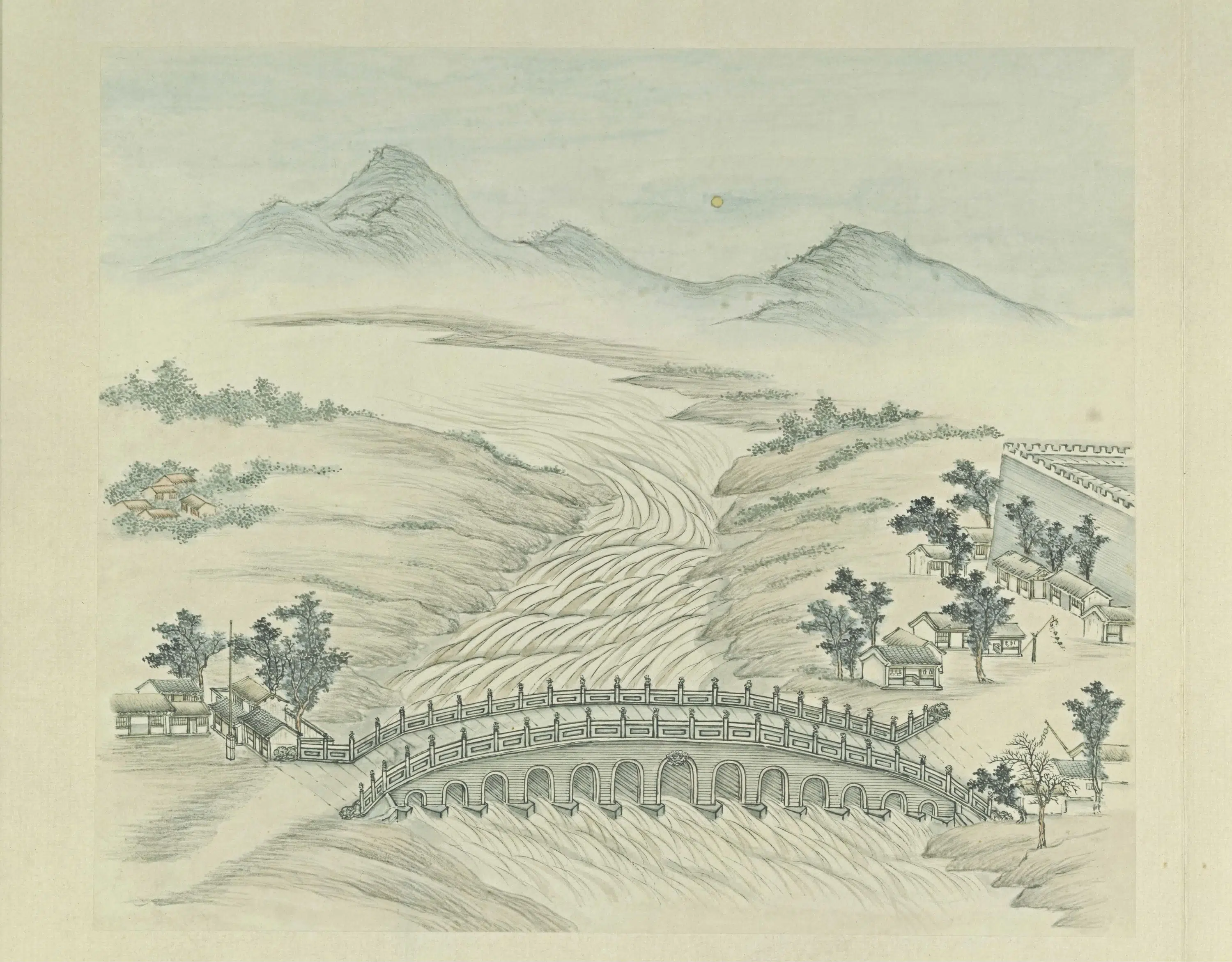 清代【张若澄】《燕山八景图-八开（居庸叠翠）》 第3张