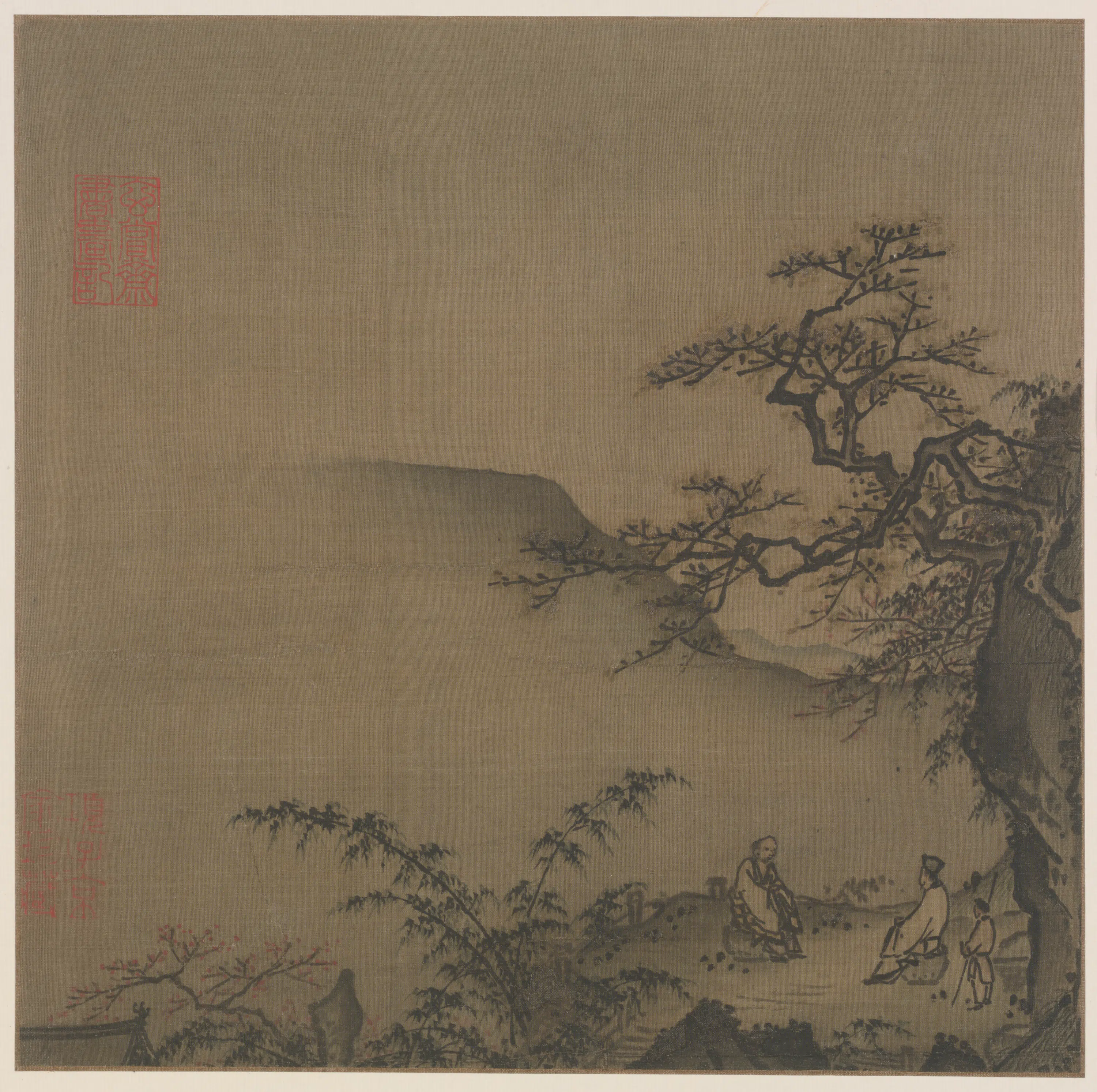 宋代【宋人】《名笔集胜册-山坡论道图页》