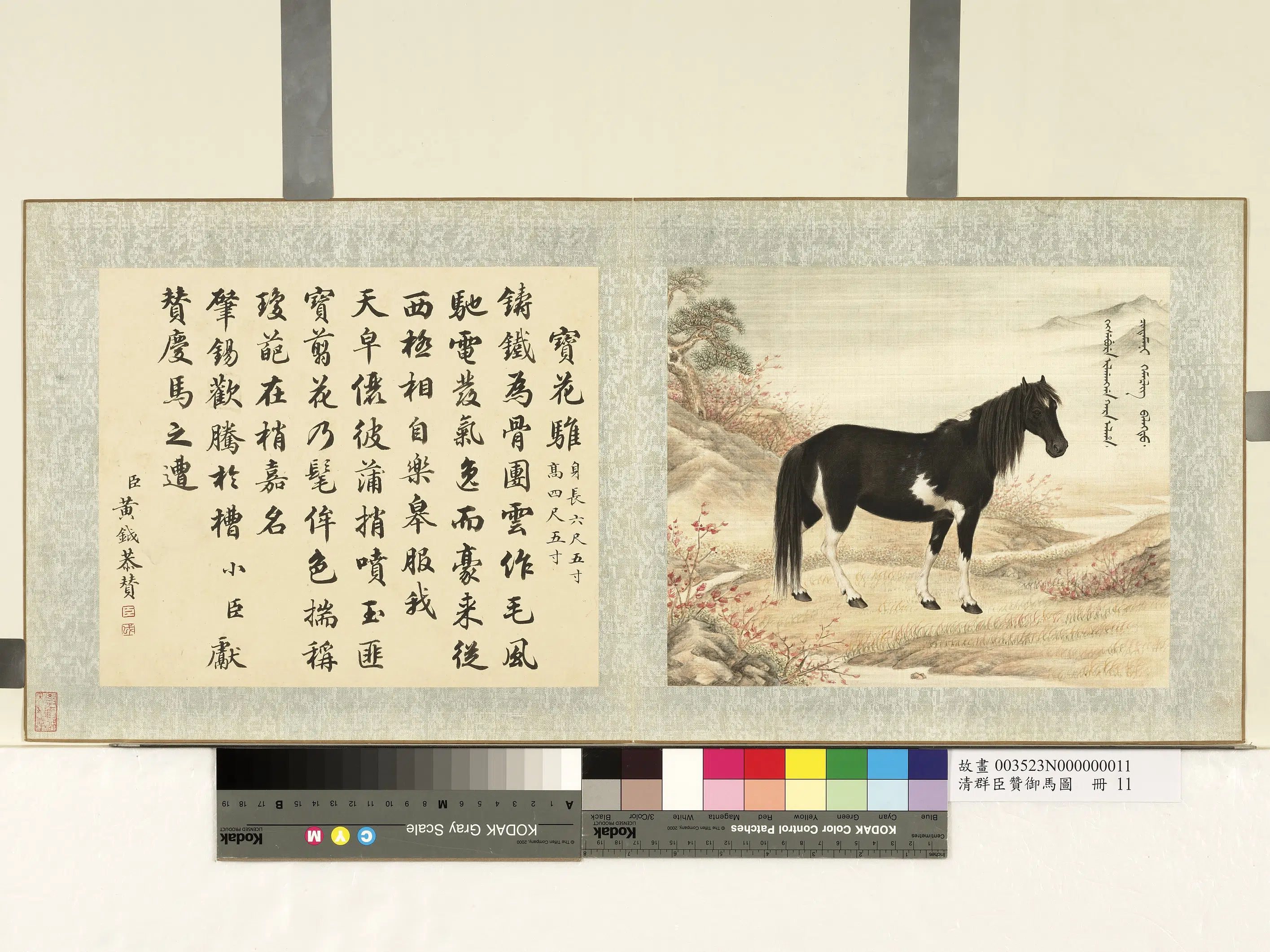 《群臣赞御马图册-清人宝花骓》