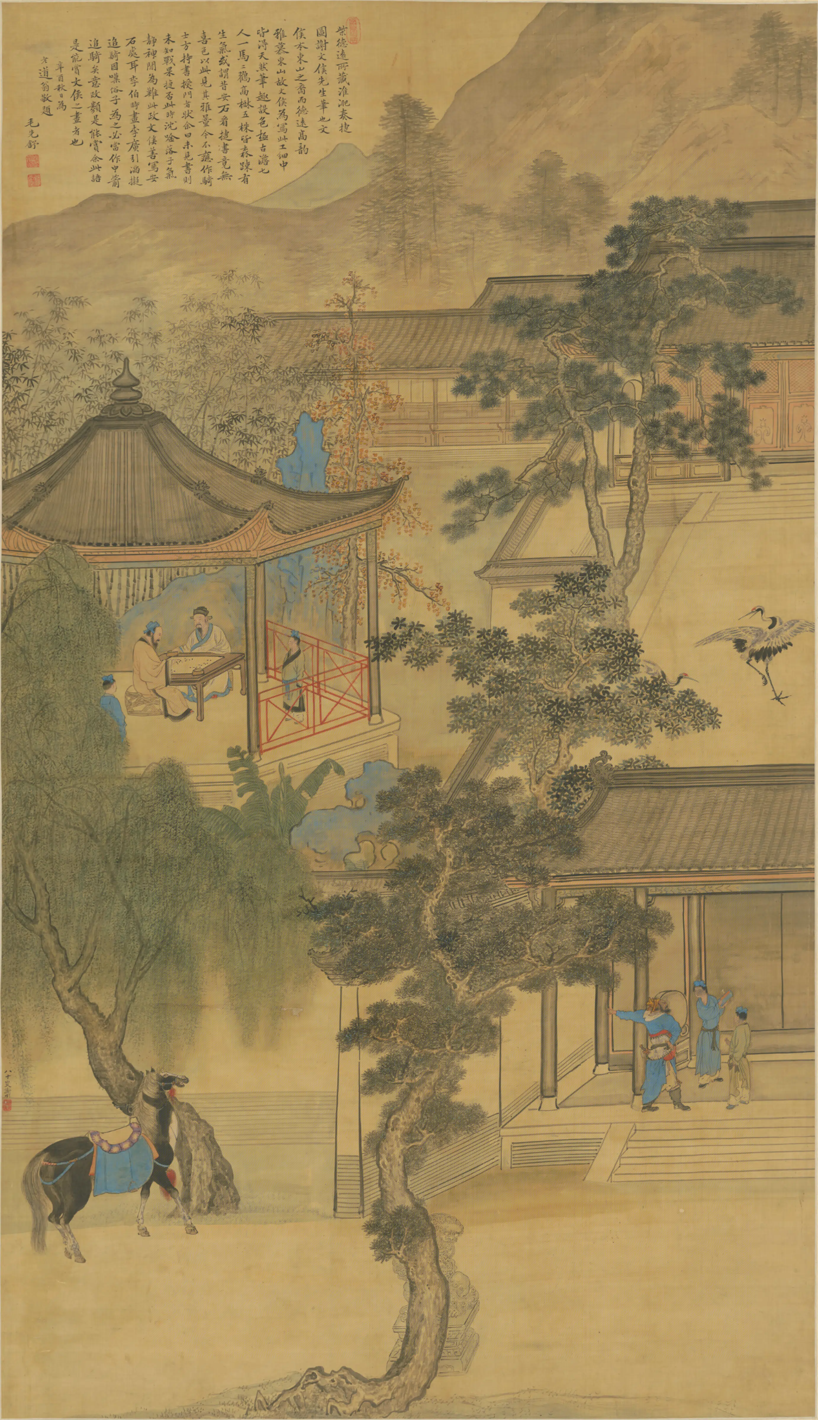 清代【谢彬】《淮淝奏捷图轴》