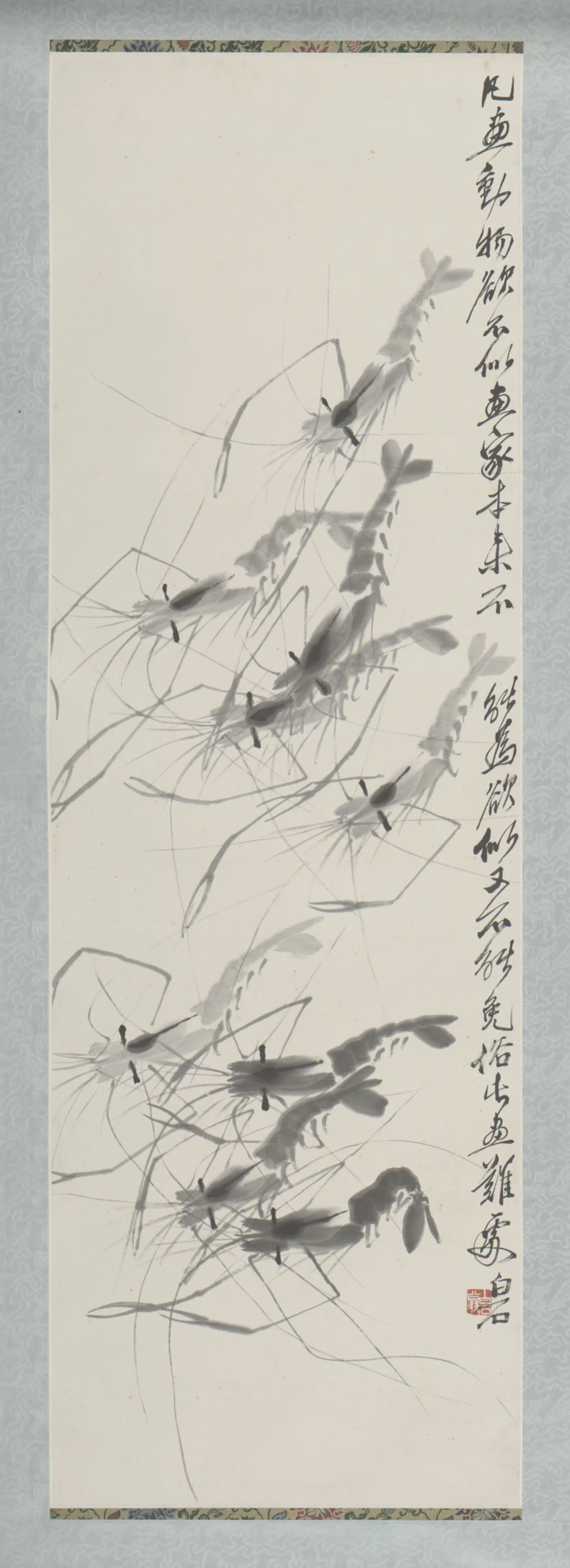 近现代【齐白石】《虾轴-1》