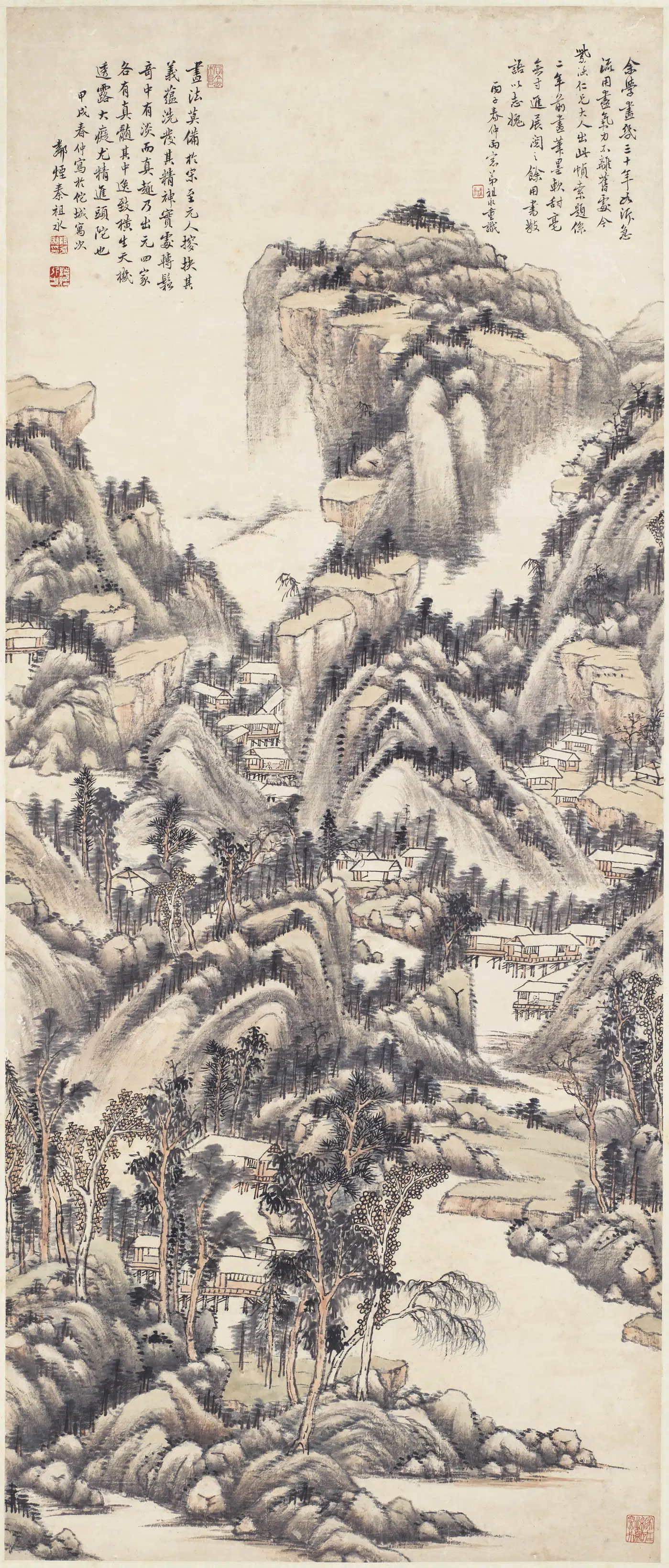 清代【秦祖永】《山水轴》