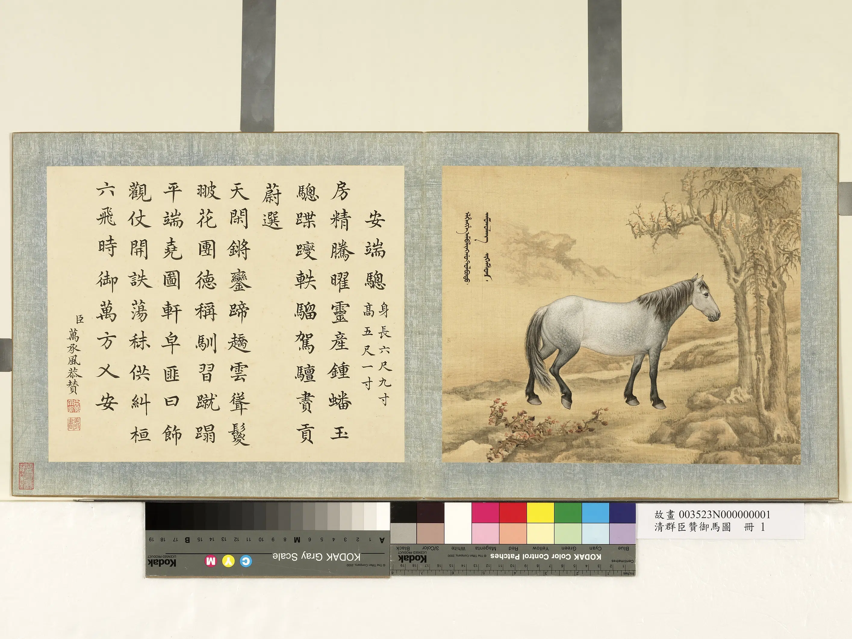 《群臣赞御马图册-清人安端骢》