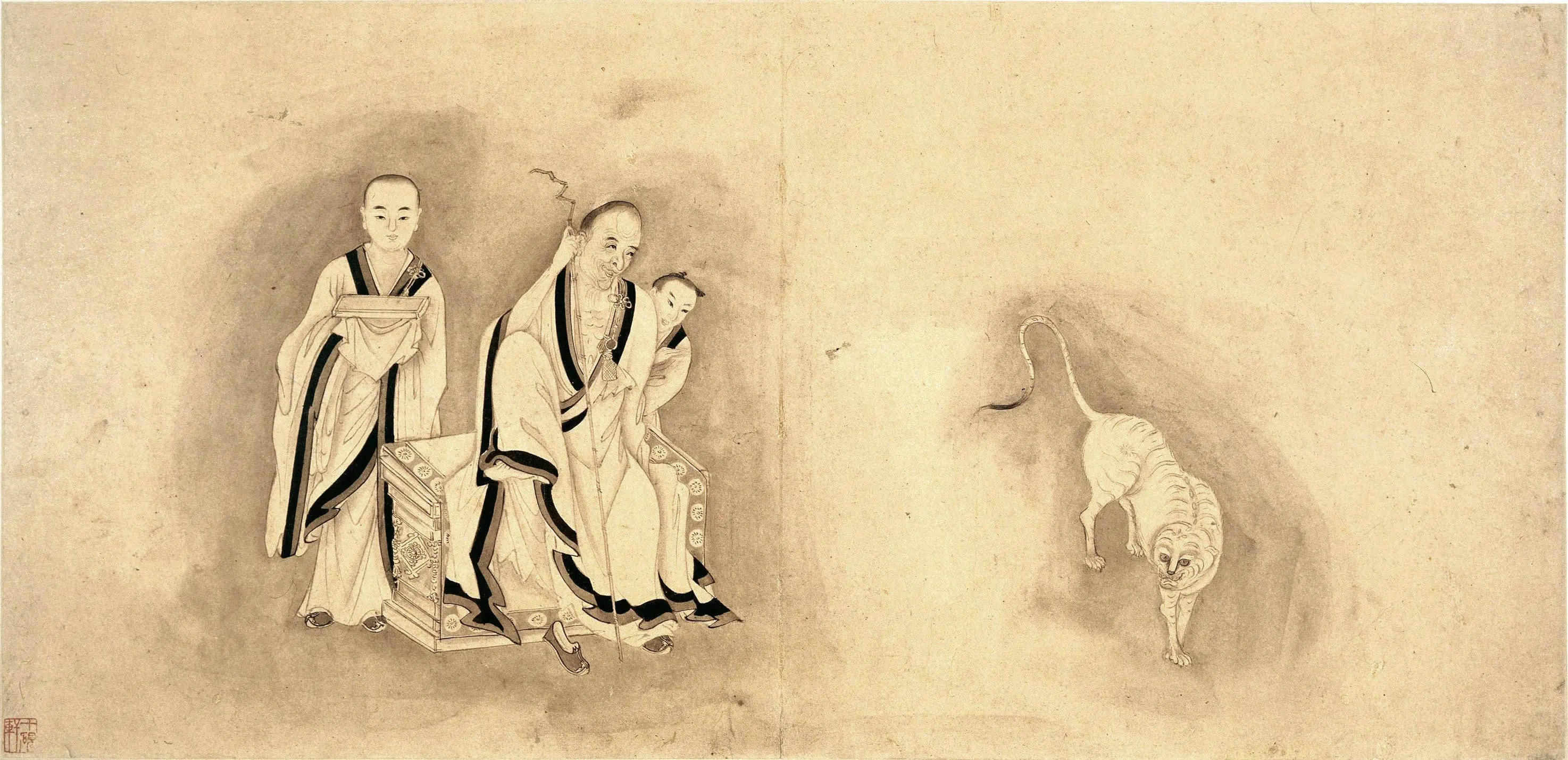 明朝【李麟】《十六罗汉图册(十六开)》 第7张 明朝【李麟】《十六罗汉图册(十六开)》 第7张