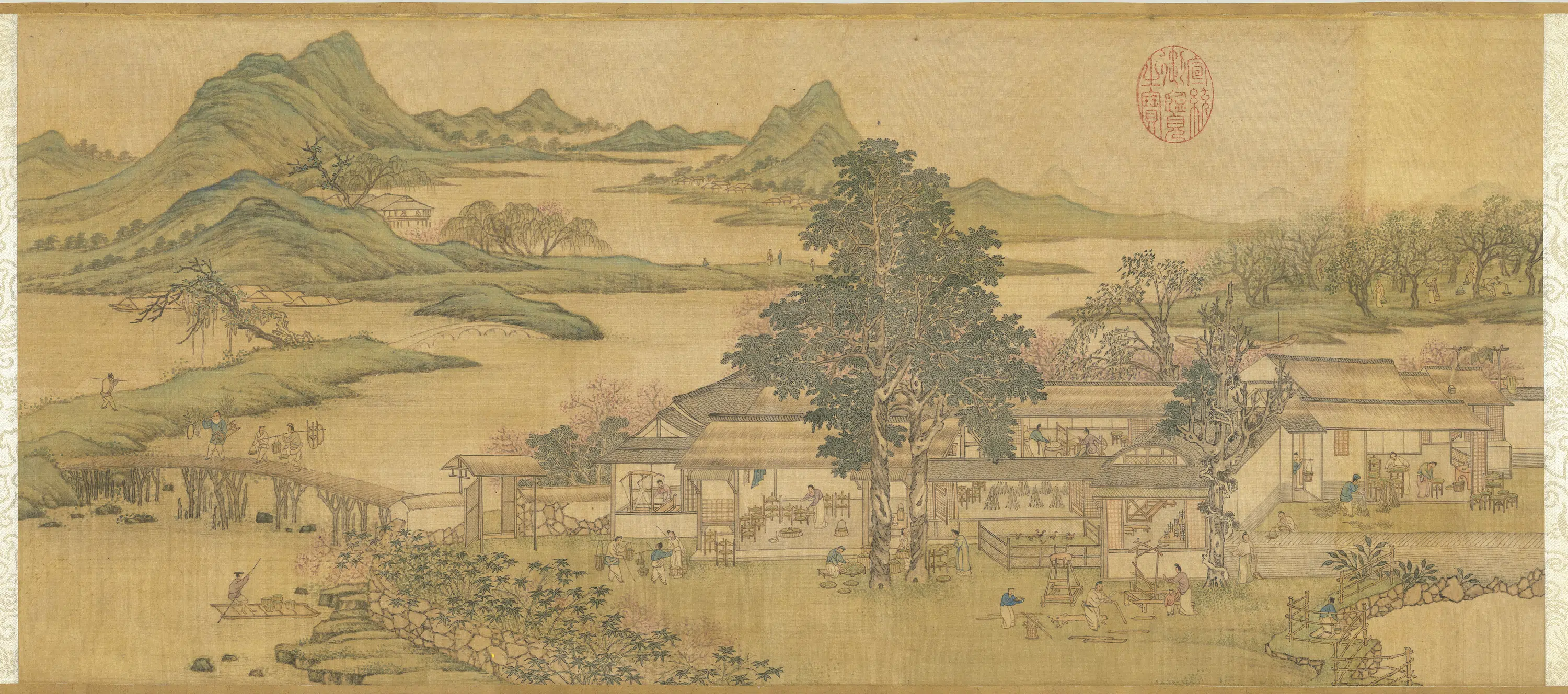 明朝【吴彬】《月令图卷二月》