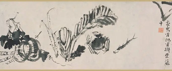 明朝【徐渭】《花果鱼蟹图卷》 第7张