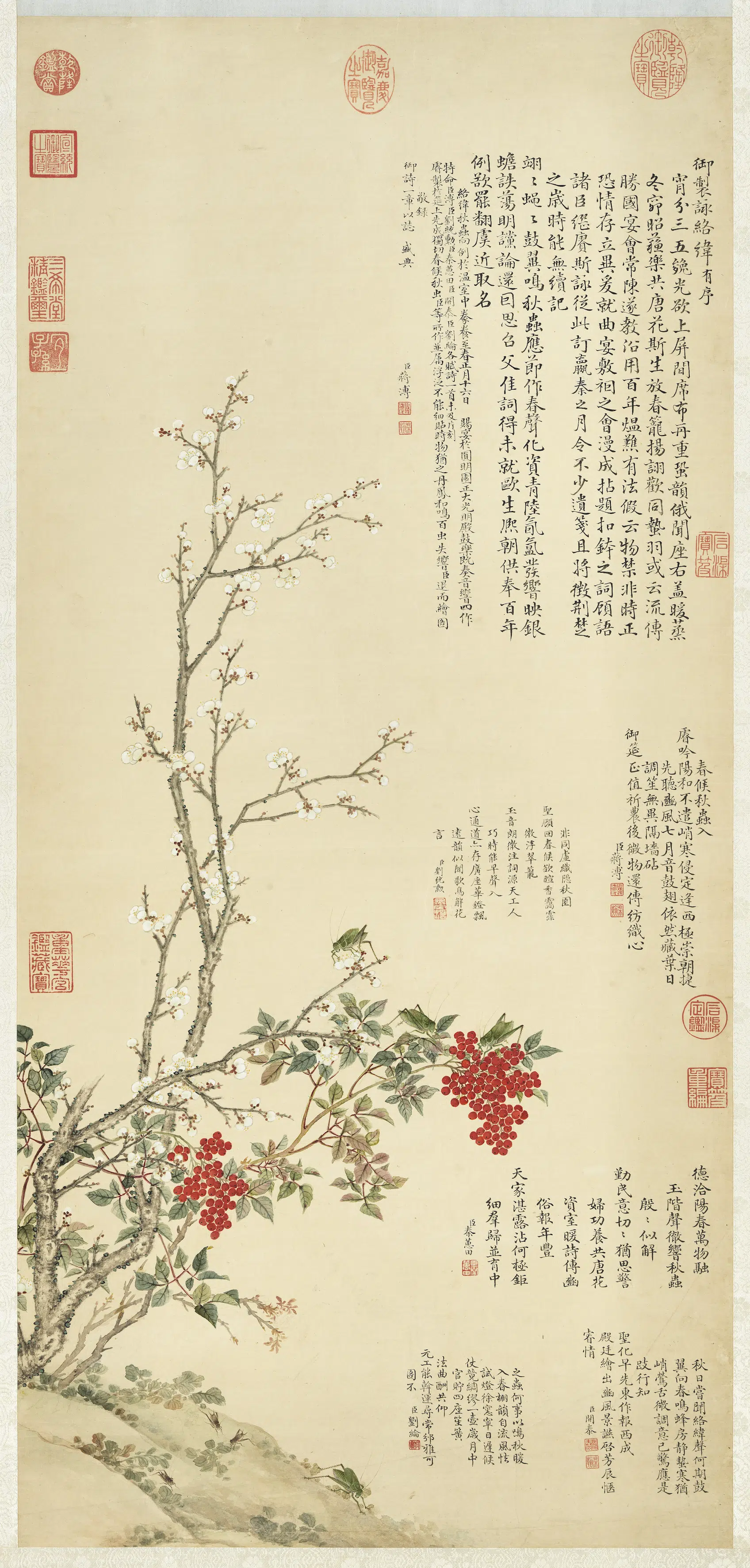 清代【蒋溥】《络纬图轴》
