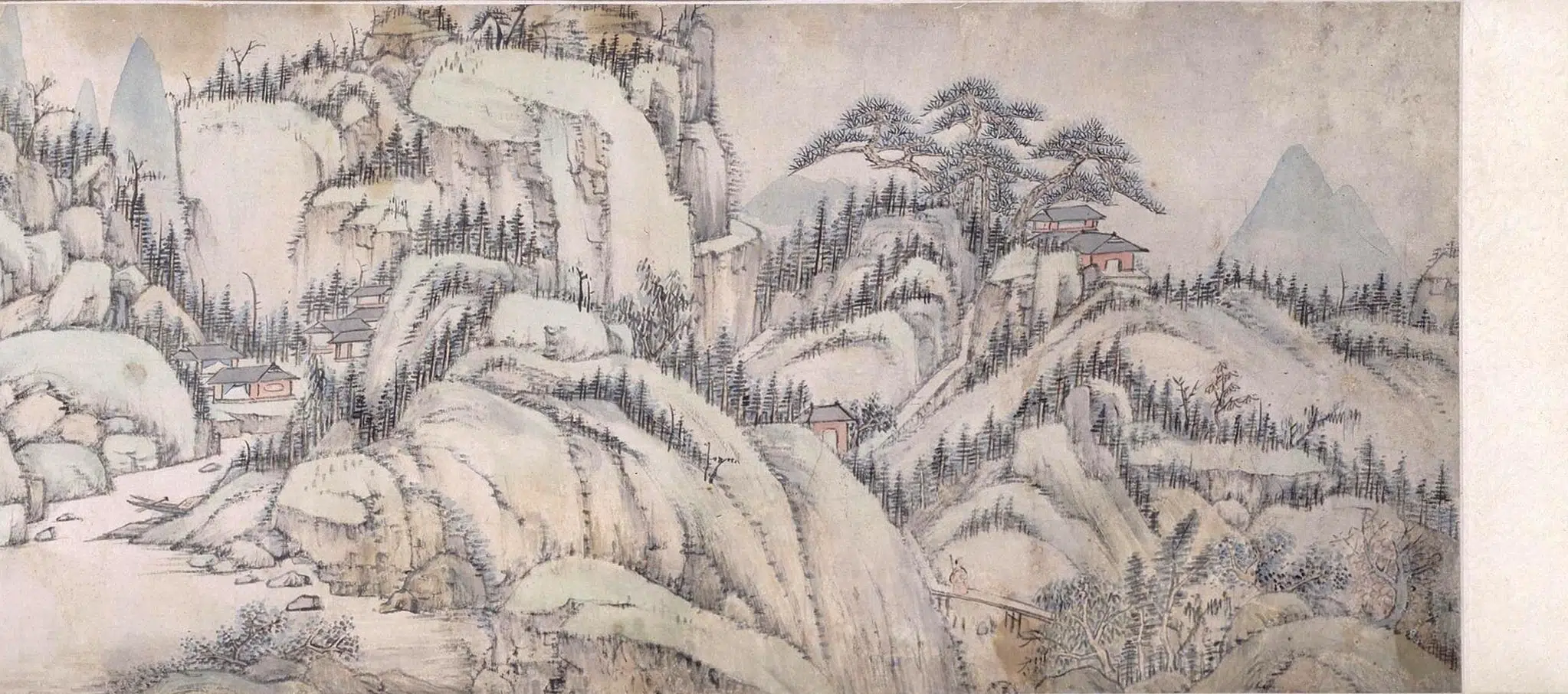 清代【萧云从】《讯舟郡城图轴》 第2张