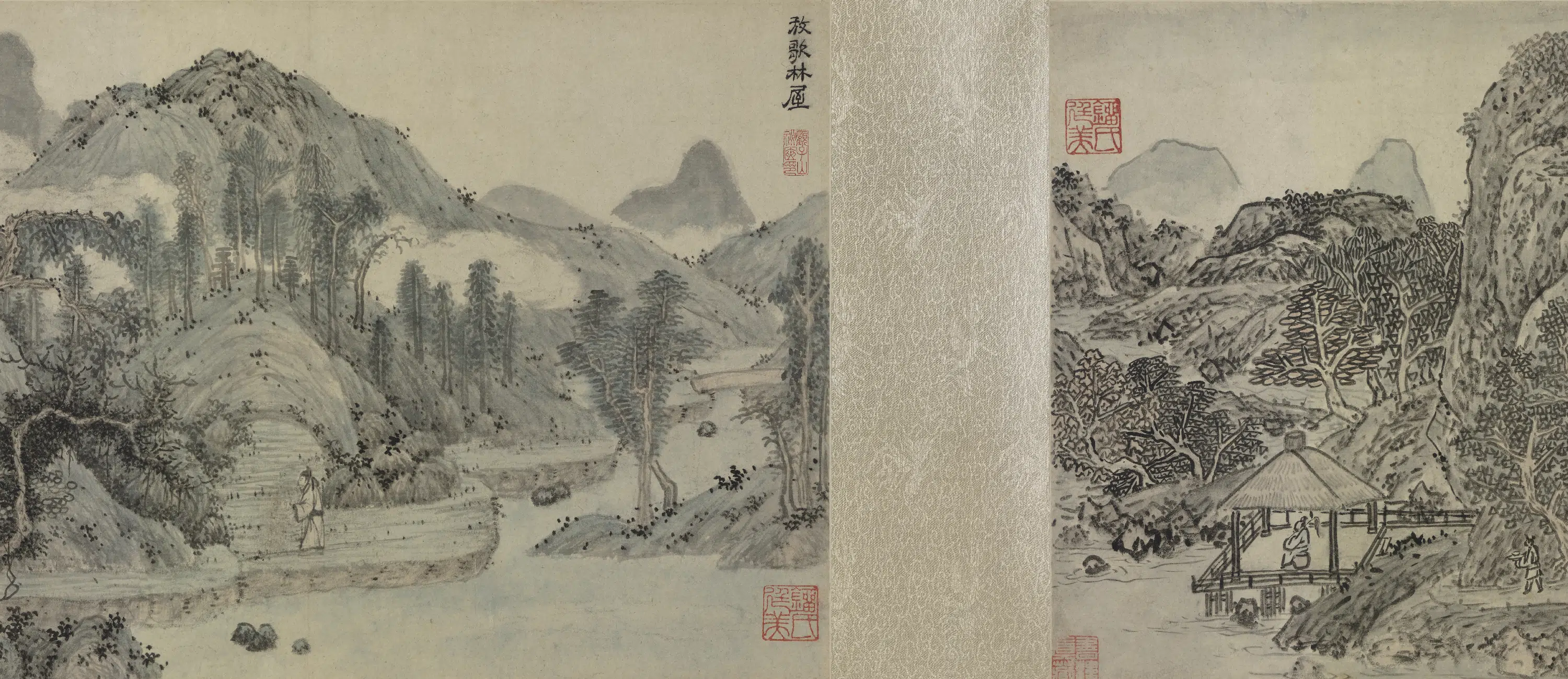 明朝【杜琼】《沈周刘珏等山水合卷》 第2张