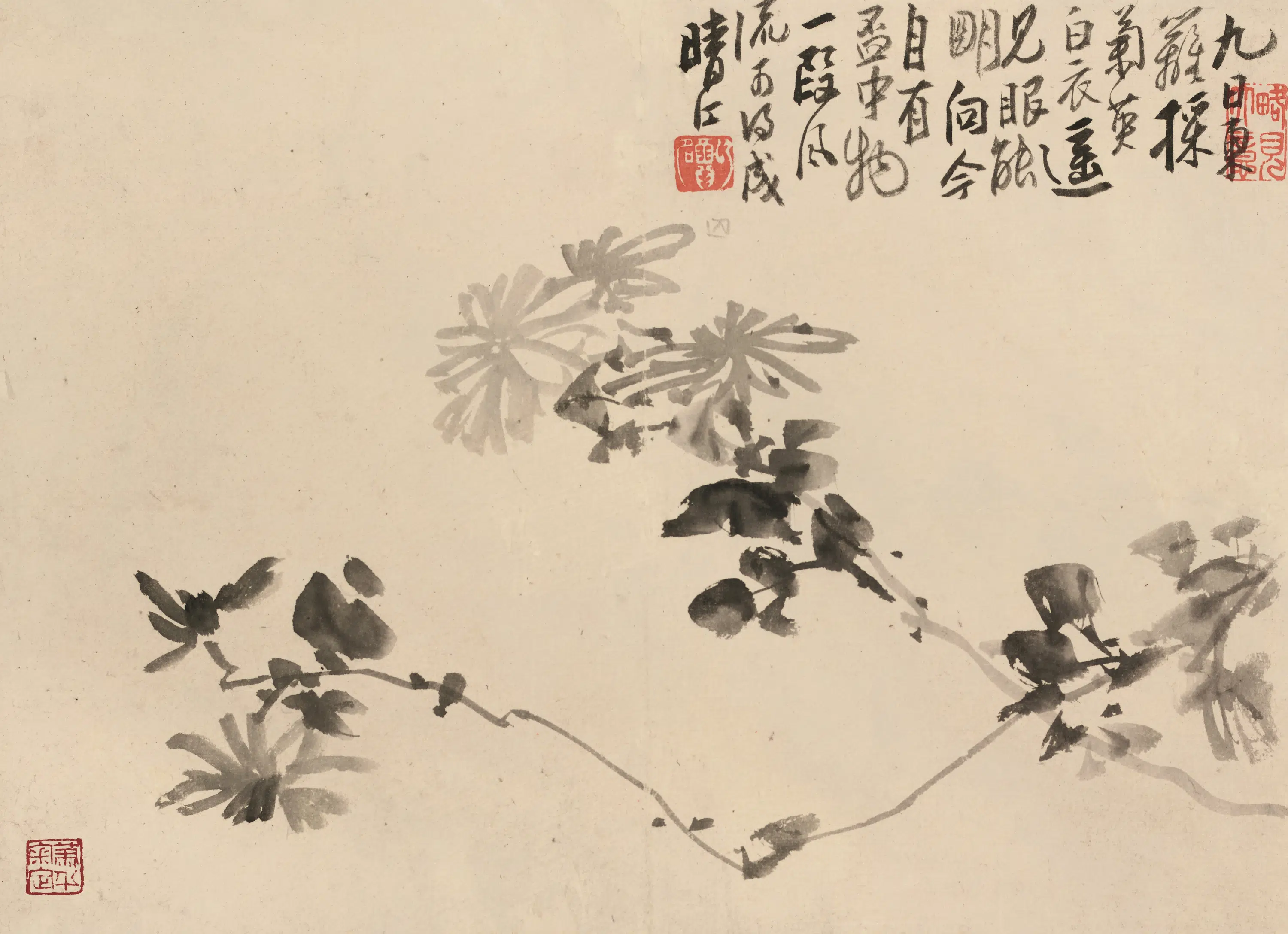 清代【李方膺】《墨花图册》 第8张