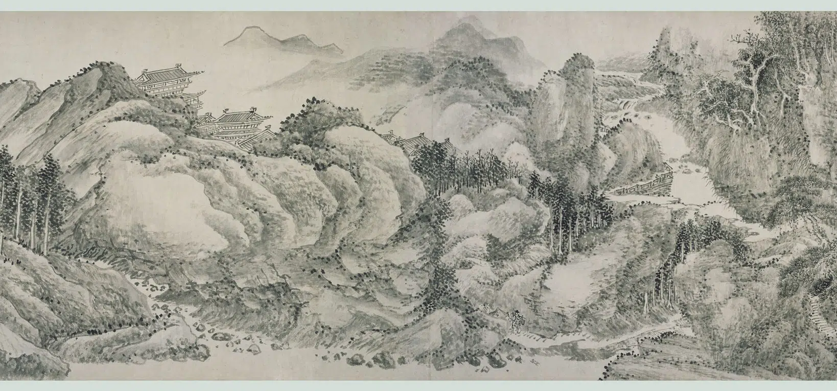 清代【王翚】《仿巨然夏山清晓图卷》 第3张 清代【王翚】《仿巨然夏山清晓图卷》 第3张