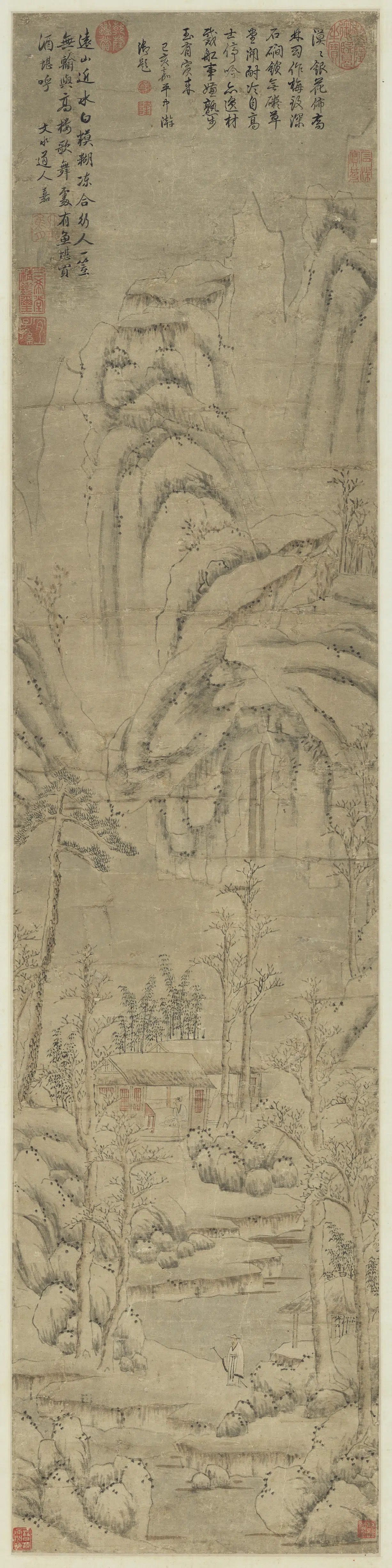 明朝【文嘉】《画山水图轴》