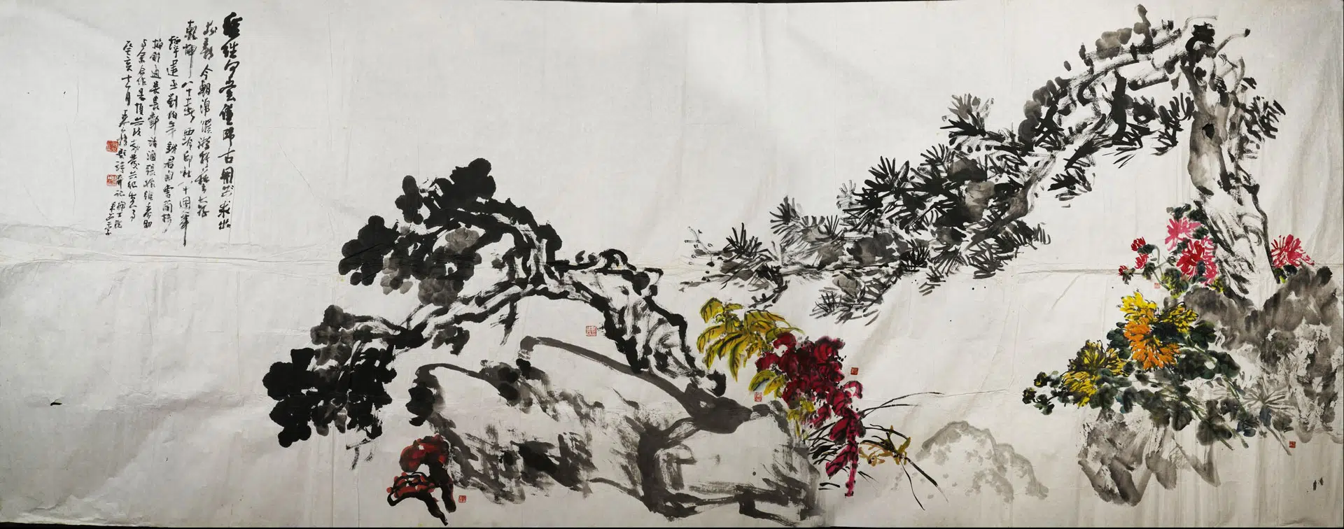 近现代【王个簃】《等合作钱君匋花卉横幅》