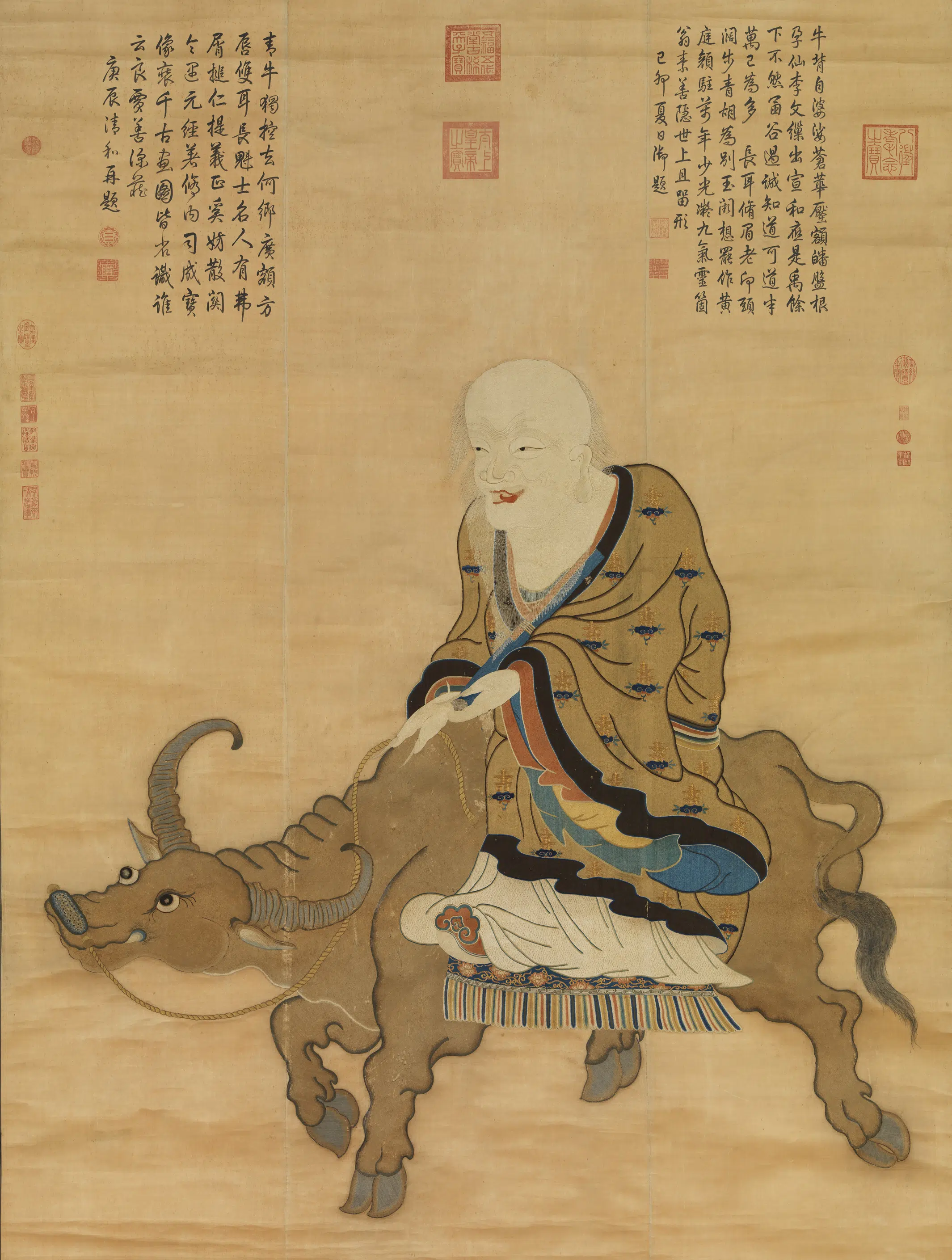 宋代《宋绣老子像图轴》