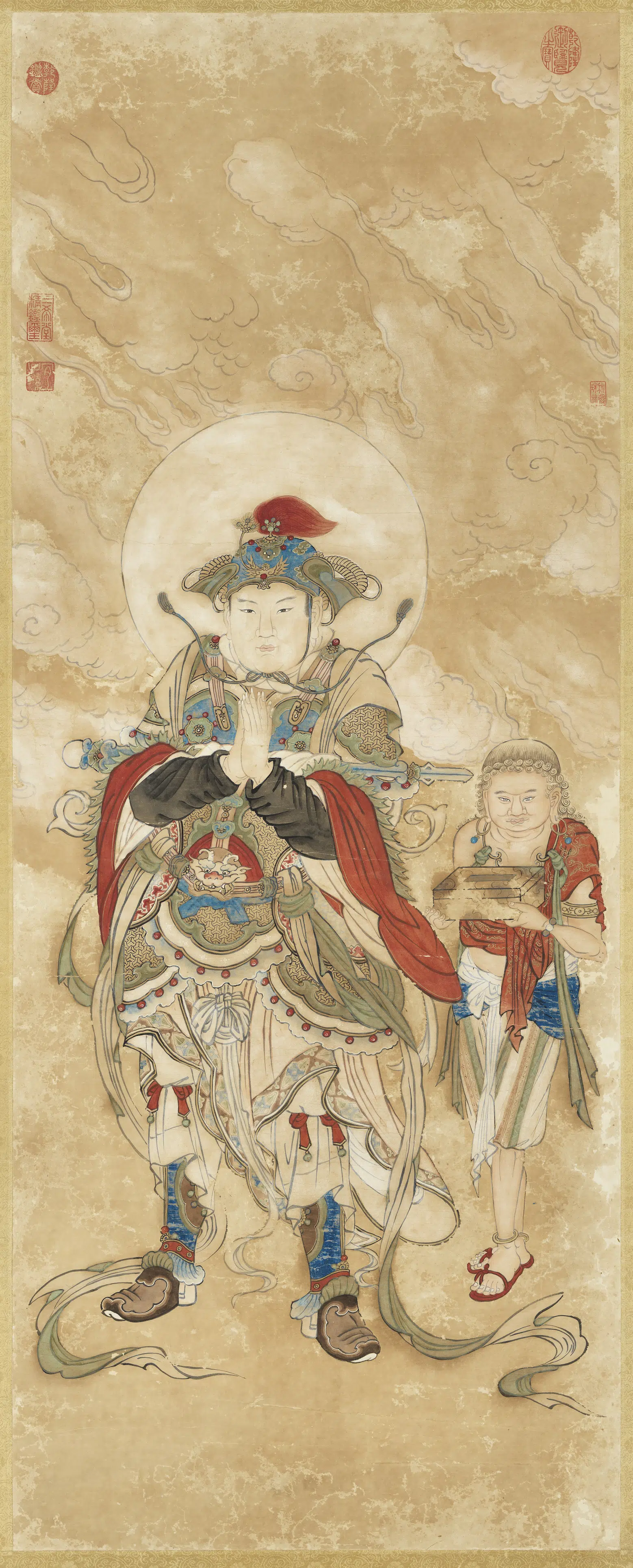 清代【徐扬】《仿宋人画天王像（一）轴》