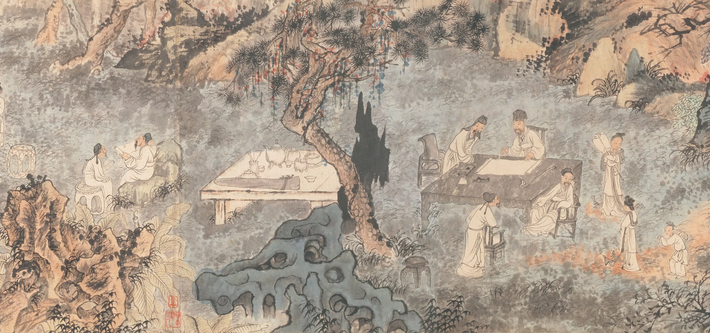 清代【石涛】《西园雅集图卷》 第3张 清代【石涛】《西园雅集图卷》 第3张