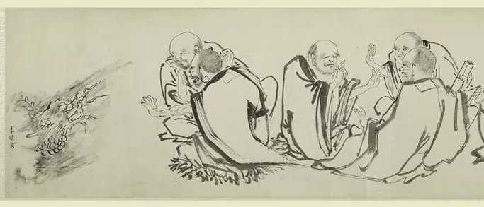 明朝【李麟】《白描罗汉图卷》