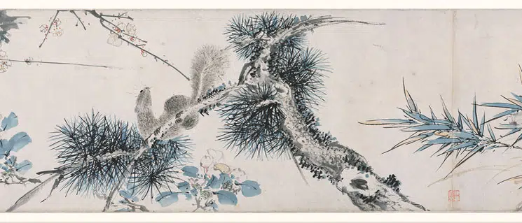 清代【陈嘉言】《花卉鸟兽图卷》 第4张 清代【陈嘉言】《花卉鸟兽图卷》 第4张