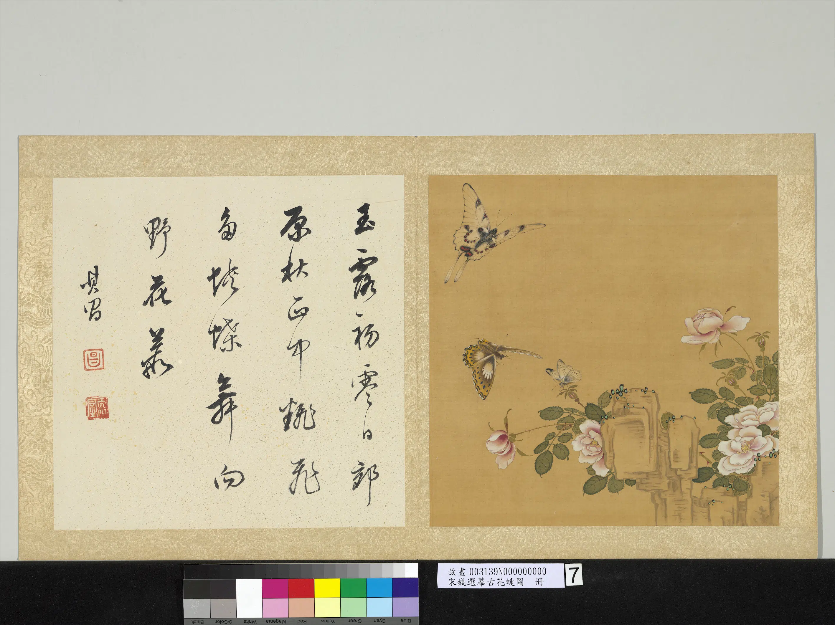 宋-元朝【钱选】《摹古花蜨图册-蔷薇》