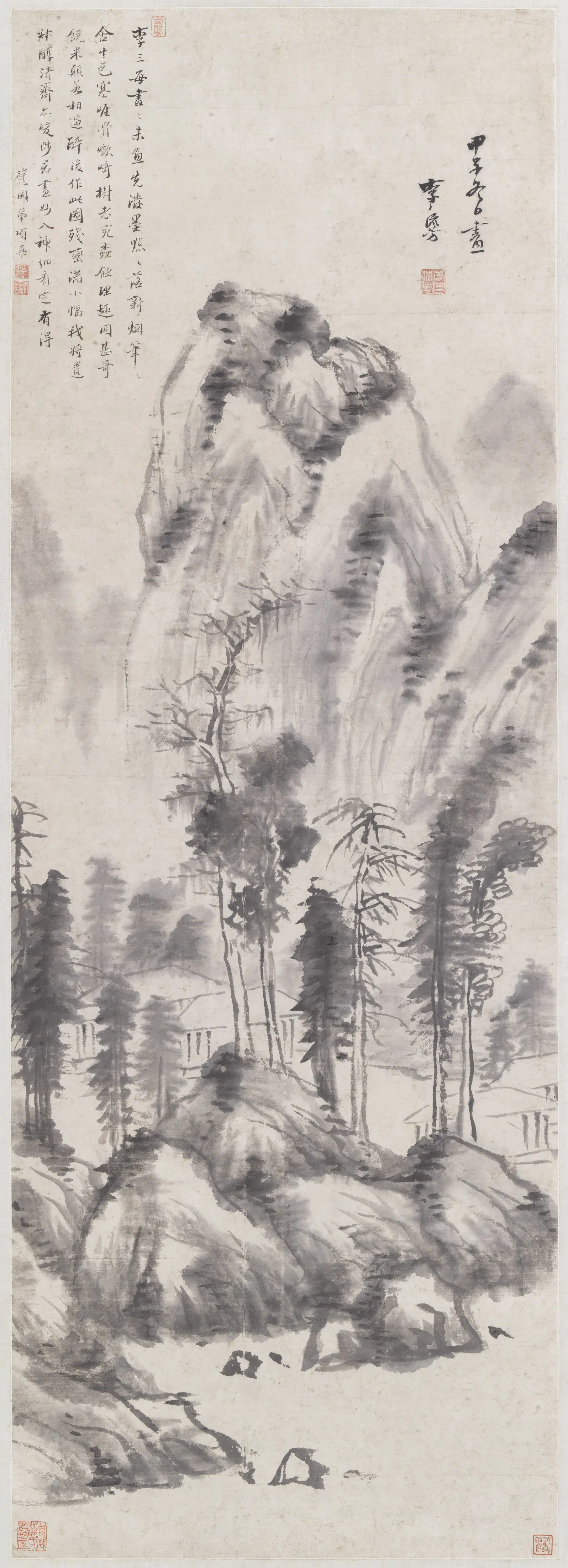 明朝【李流芳】《山水轴》