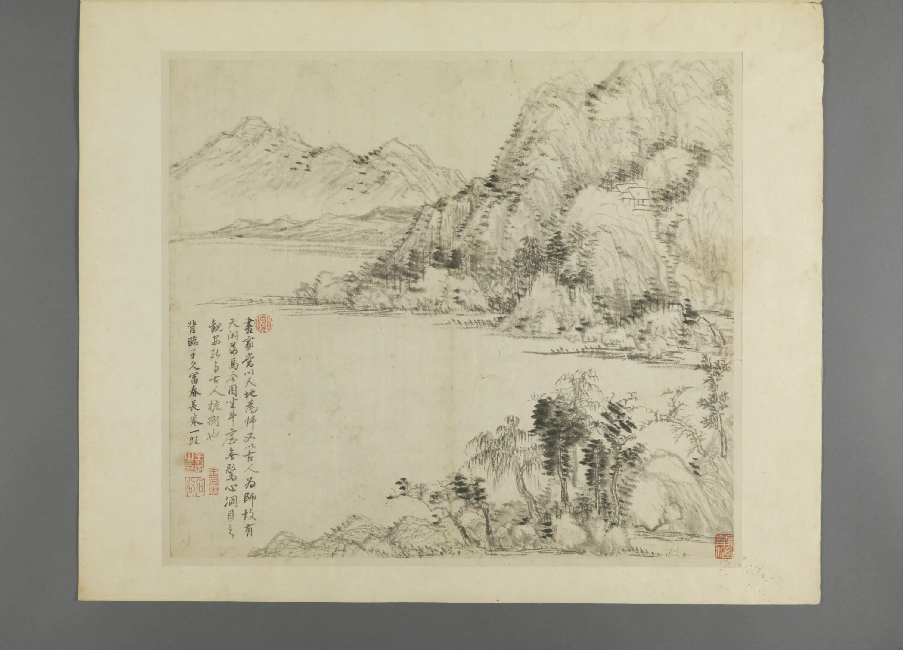 清代【王翚】《仿古山水册（8开）》 第3张