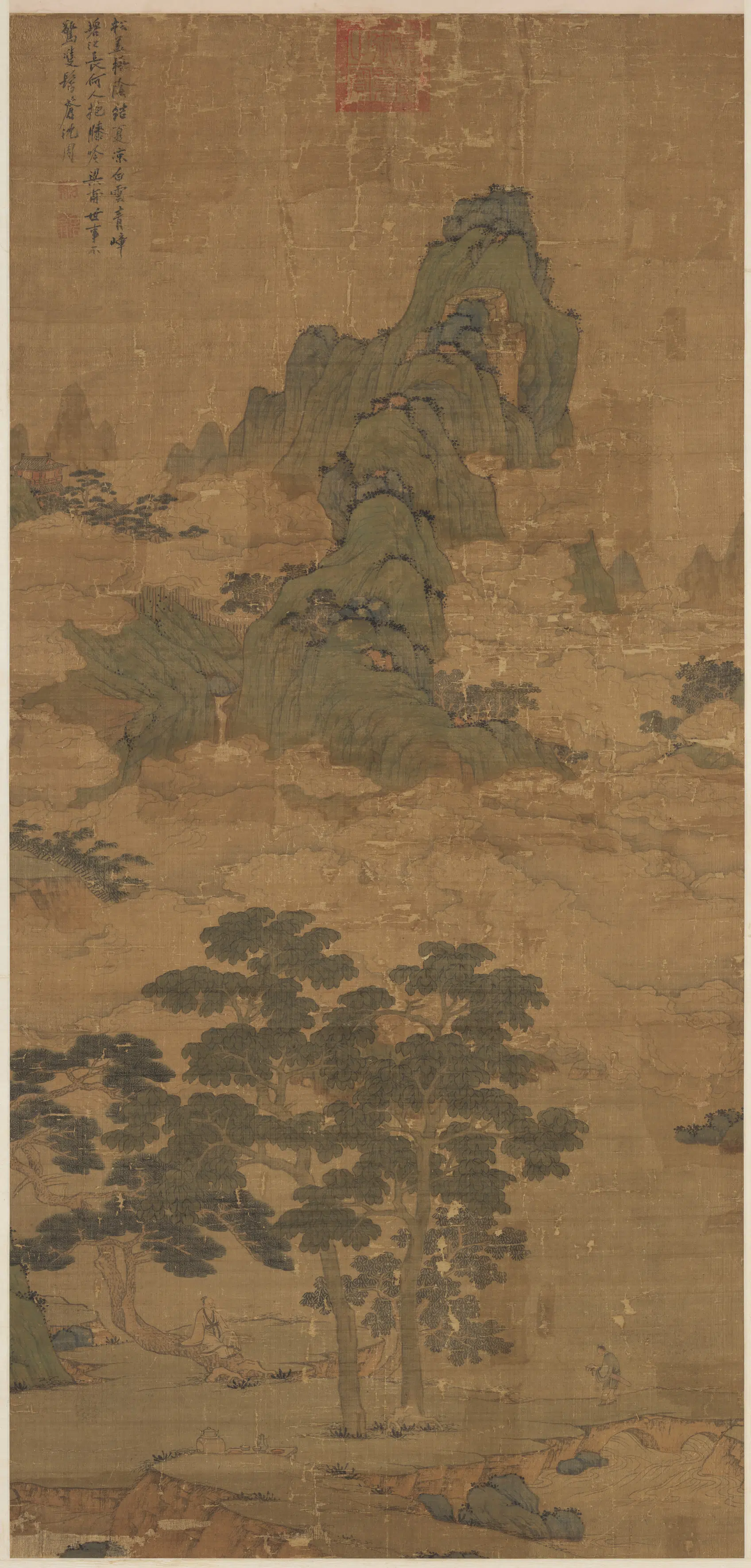明朝【沈周】《待琴图轴》