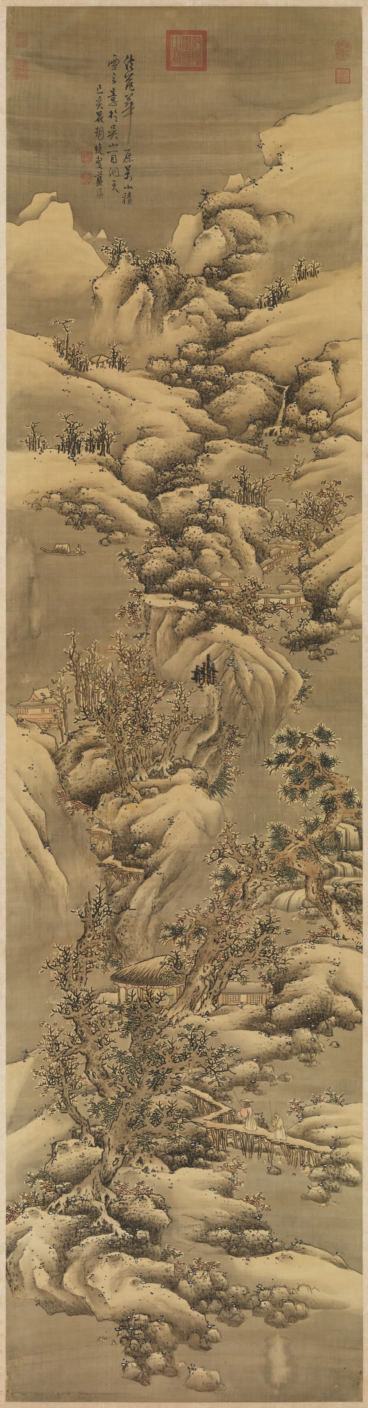 明朝【蓝瑛】《画雪景图轴》
