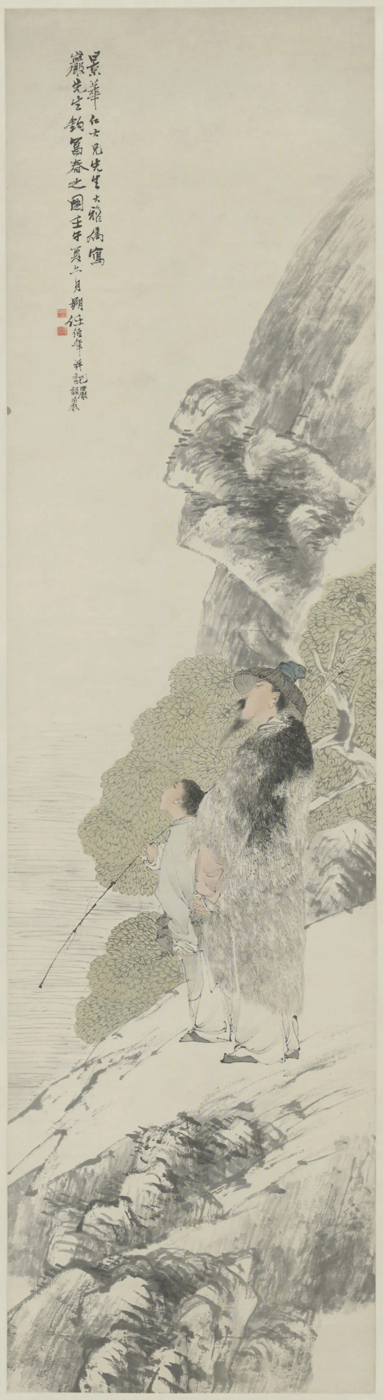 清代【任颐】《人物故事图屏-五月披裘图屏》