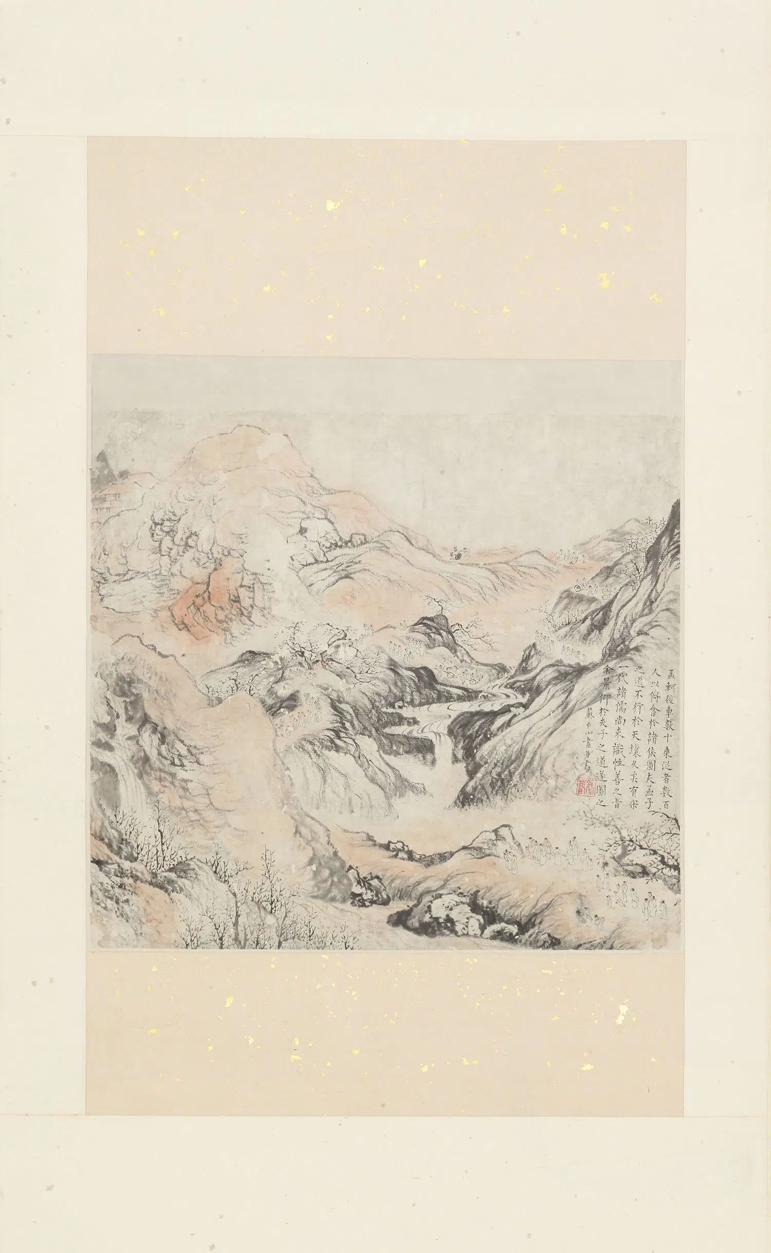 清朝【苏仁山（长春）】《浅绛山水轴》