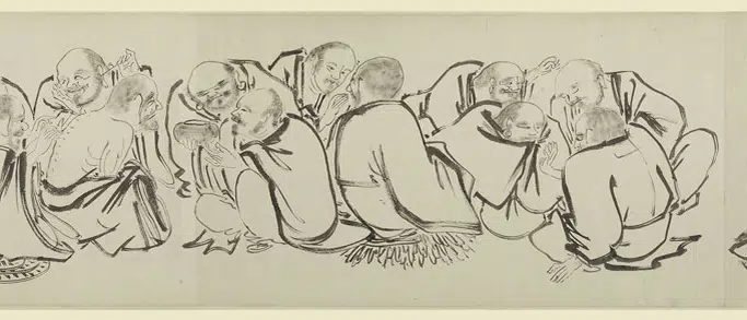 明朝【李麟】《白描罗汉图卷》 第6张 明朝【李麟】《白描罗汉图卷》 第6张