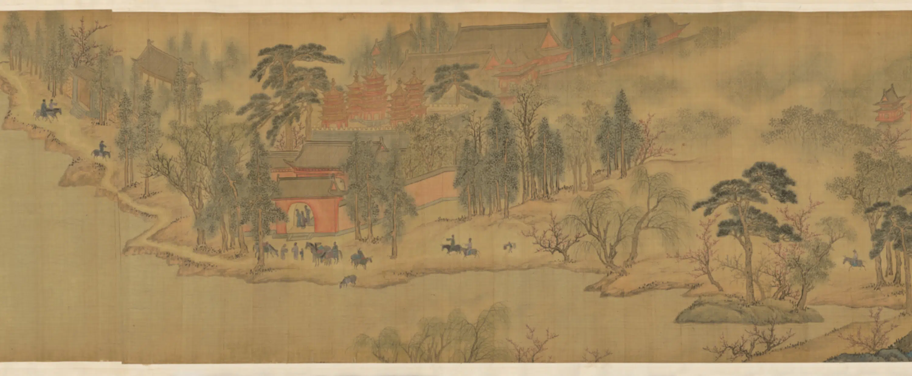 明朝【董其昌】《王守仁仿董其昌倪瓒笔意、行书题诗、李郡画行旅图合装卷》 第3张