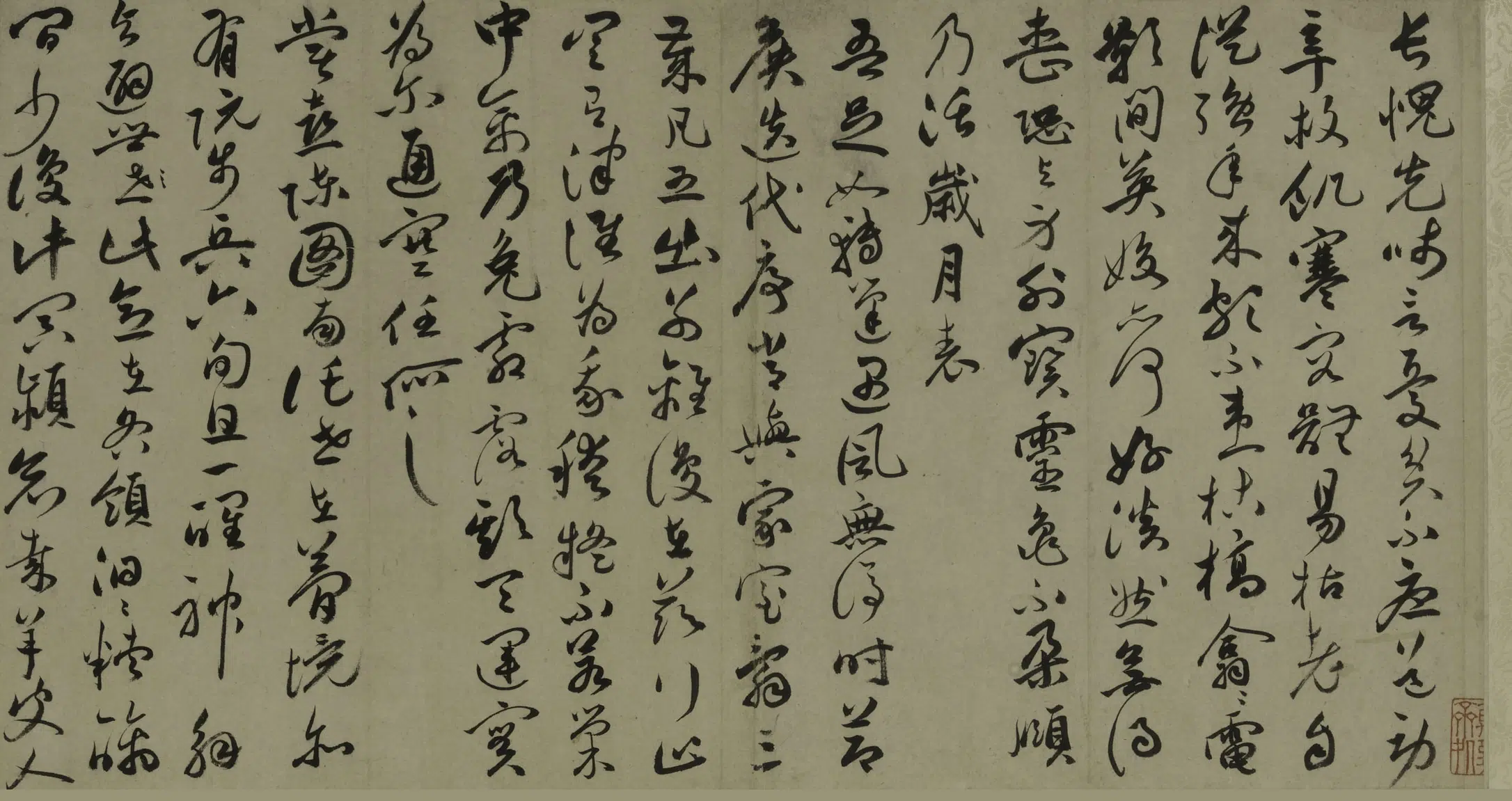 明朝【祝允明】《草书自书诗卷-1》 第4张