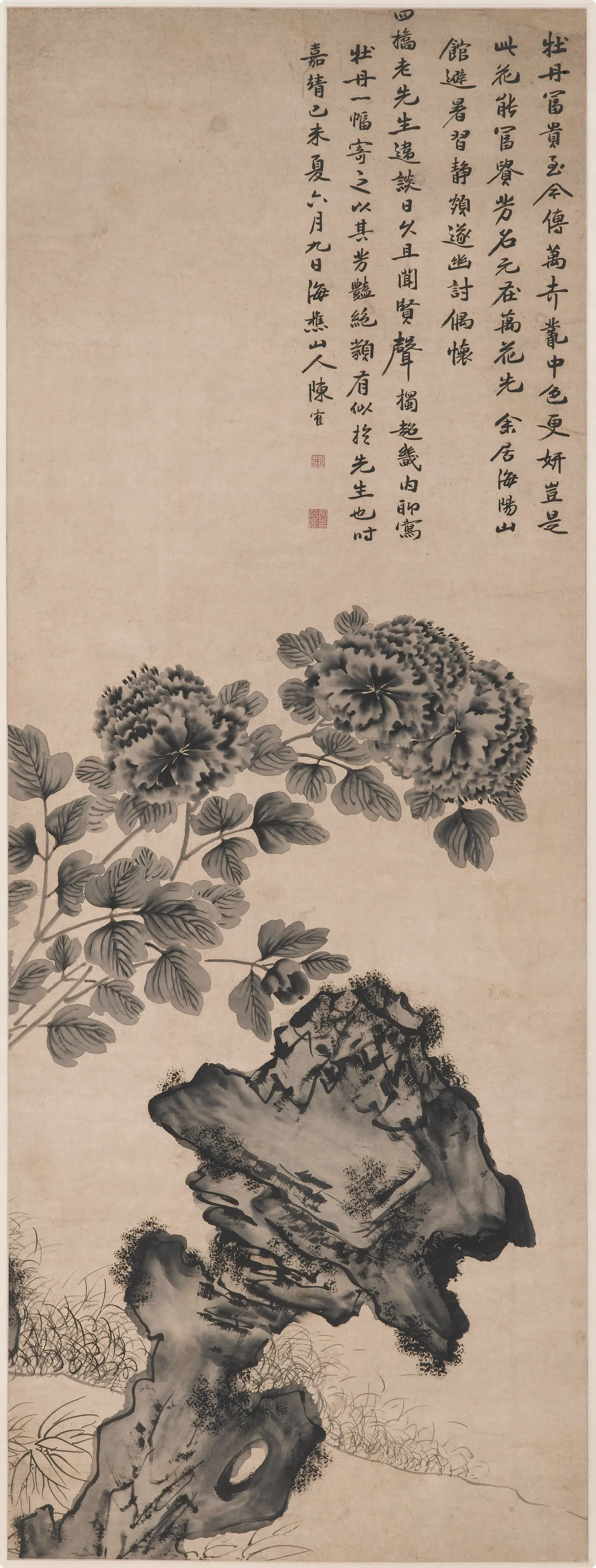 明朝【陈鹤】《牡丹图轴》