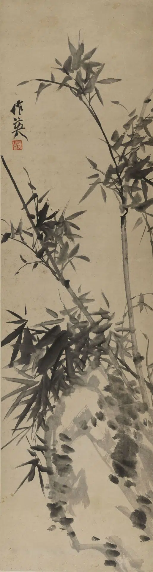 近现代【蒲华（蒲竹英）】《墨竹轴-2》