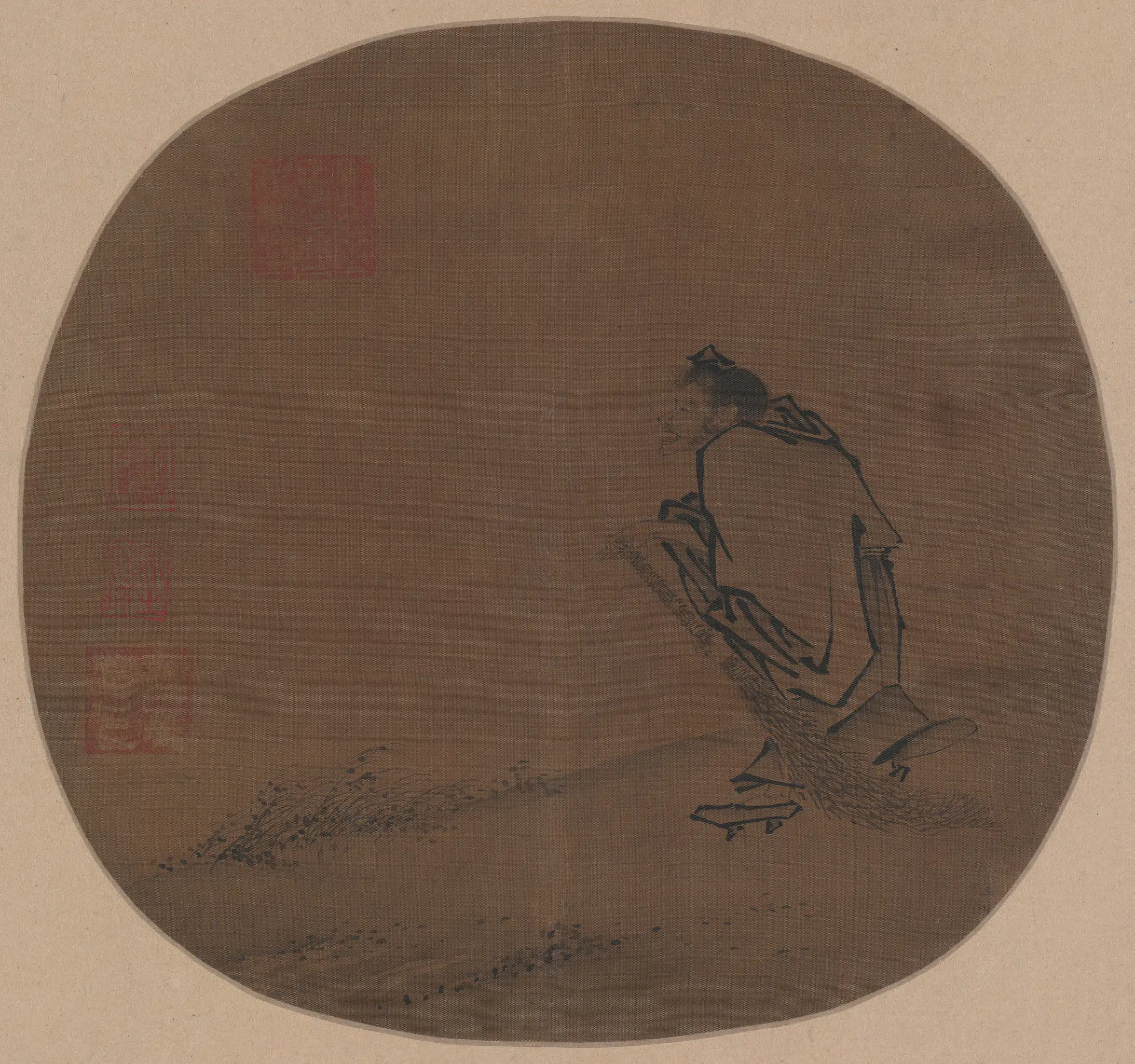 宋代【马远】《寒山子图单页》