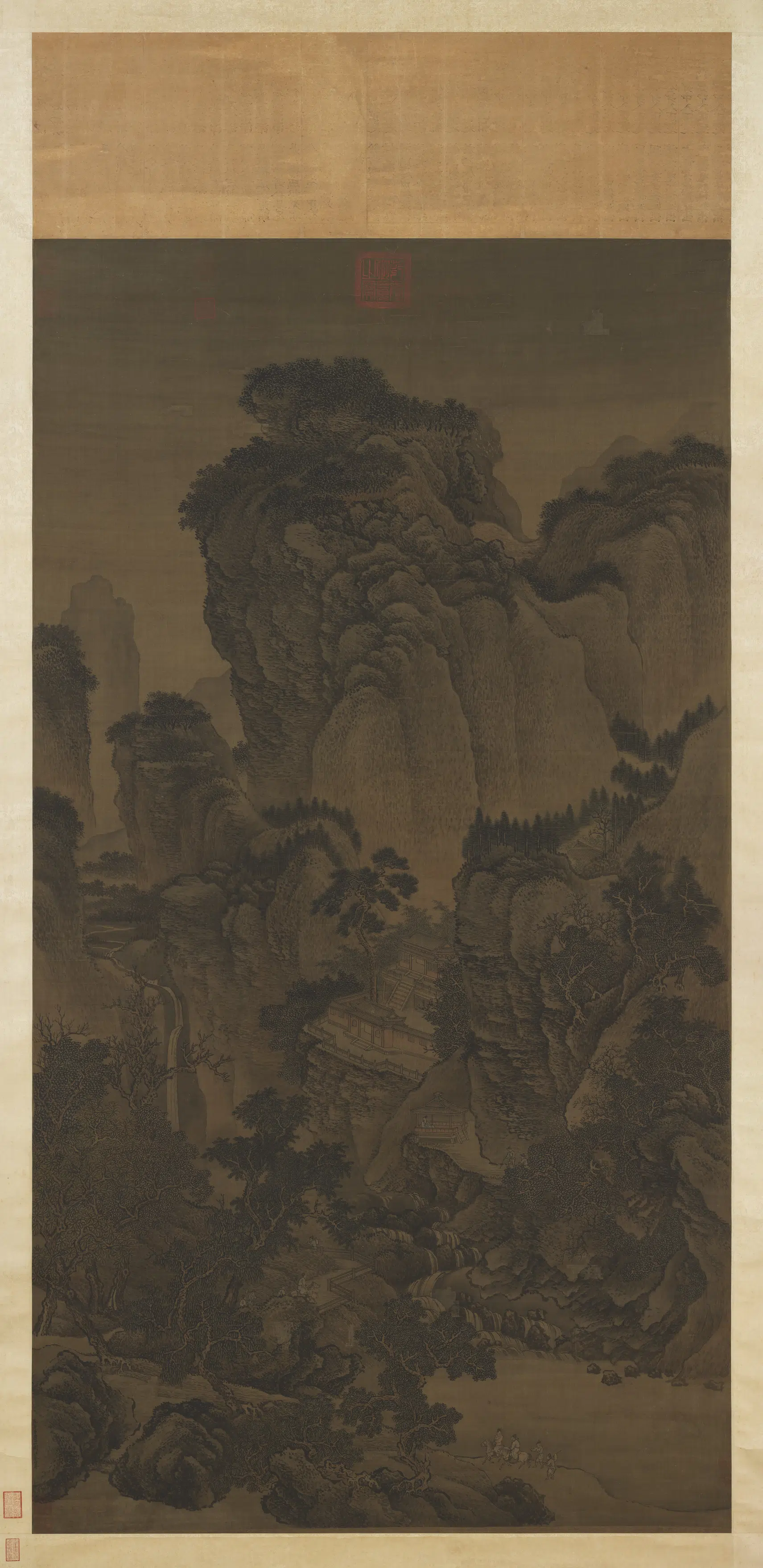 宋代【江参】《摹范宽庐山图轴》