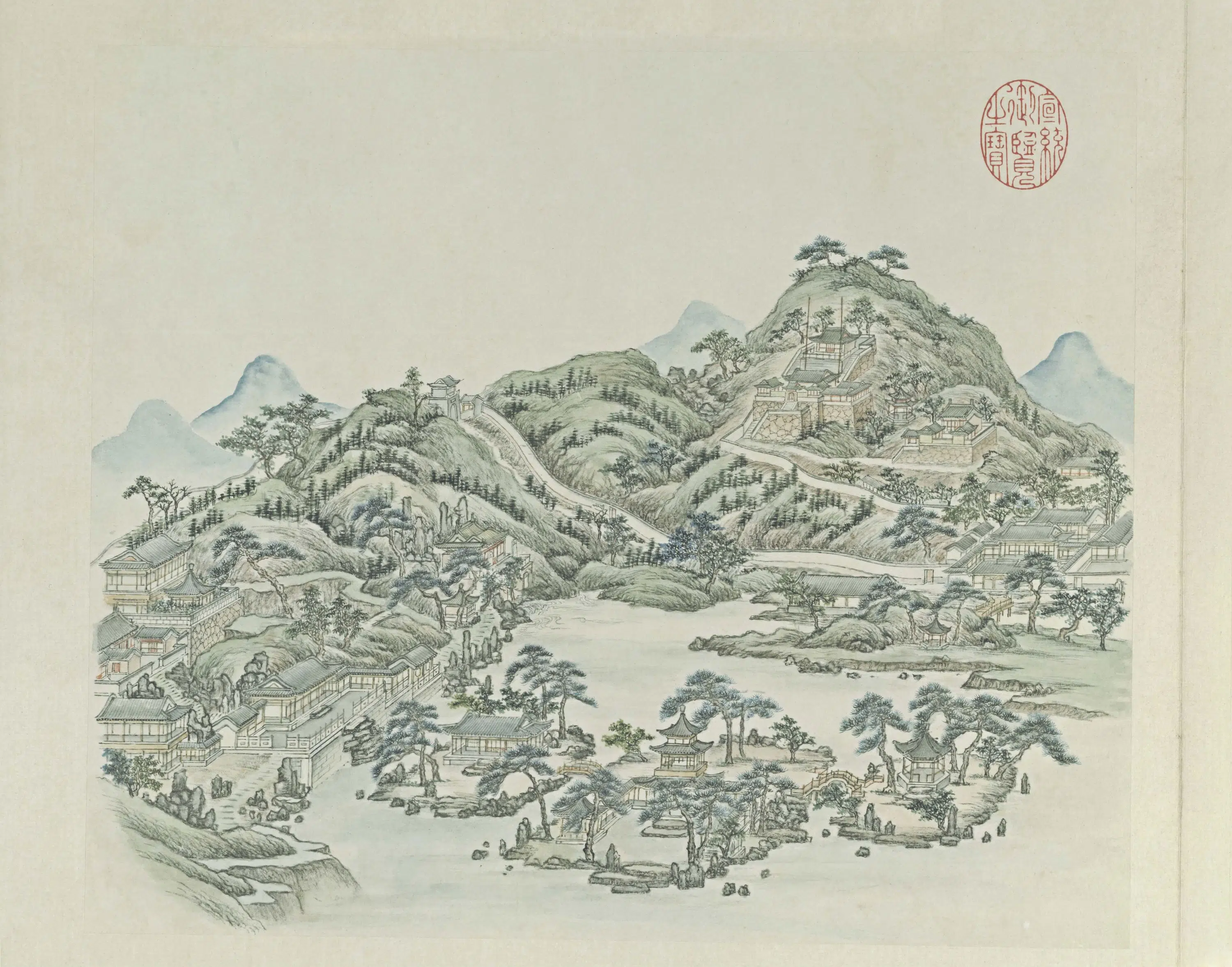 清代【张若澄】《燕山八景图-八开（居庸叠翠）》 第6张