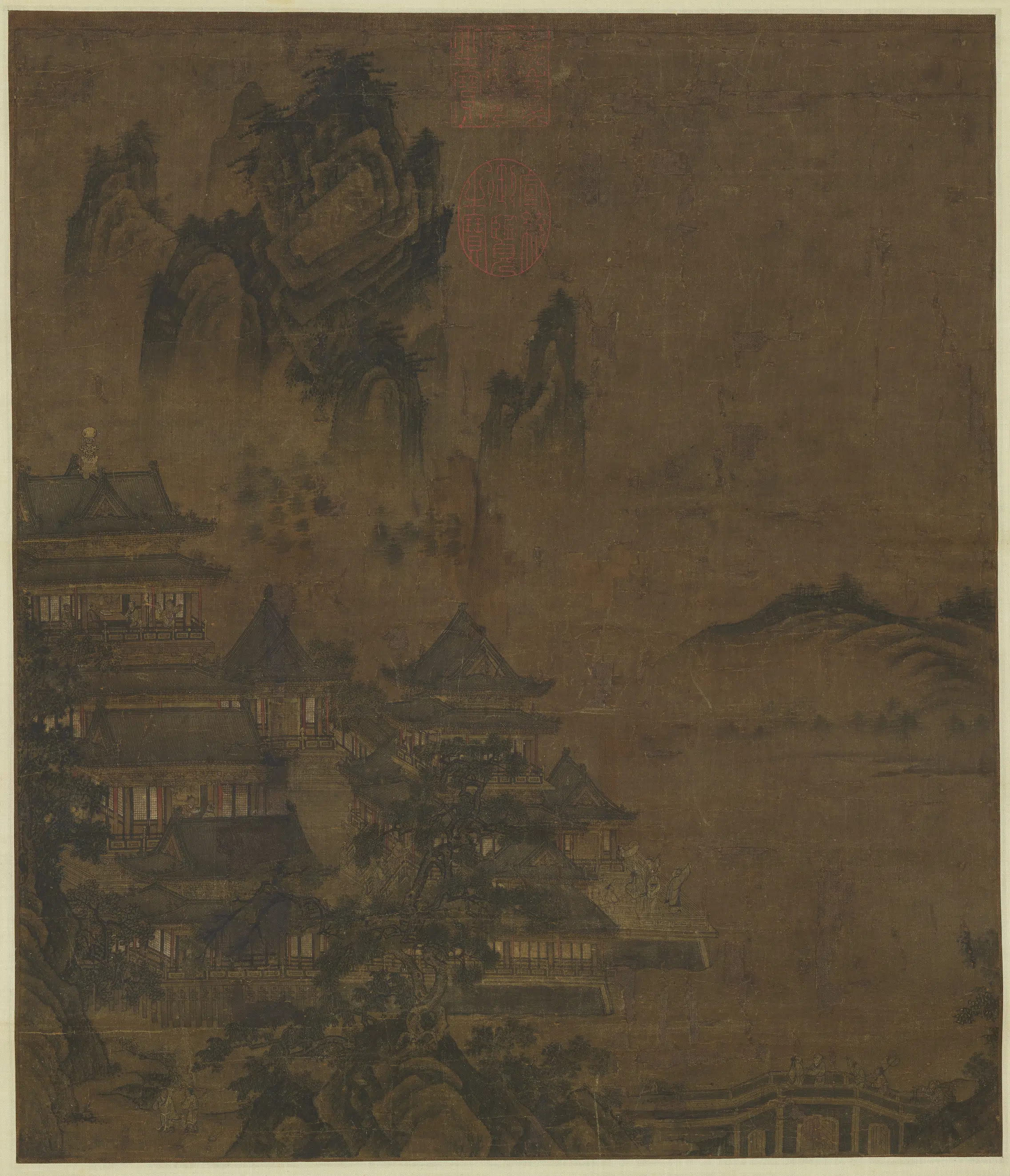 南宋【赵伯驹】《汉宫春晓图轴》