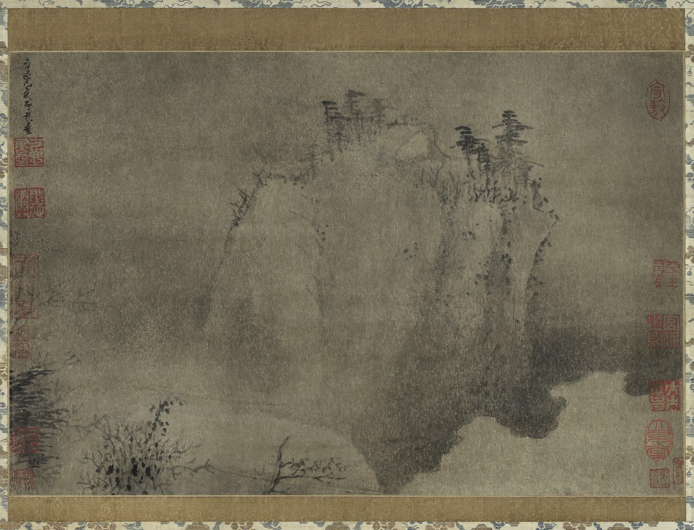 元代【方从义】《山水图轴》