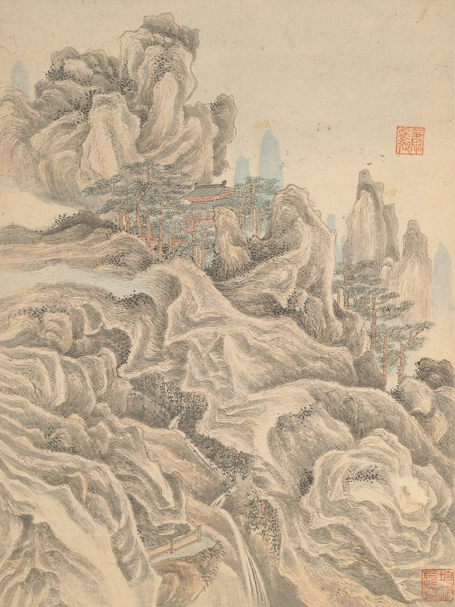 清代【萧云从】《山水册》 第5张 清代【萧云从】《山水册》 第5张