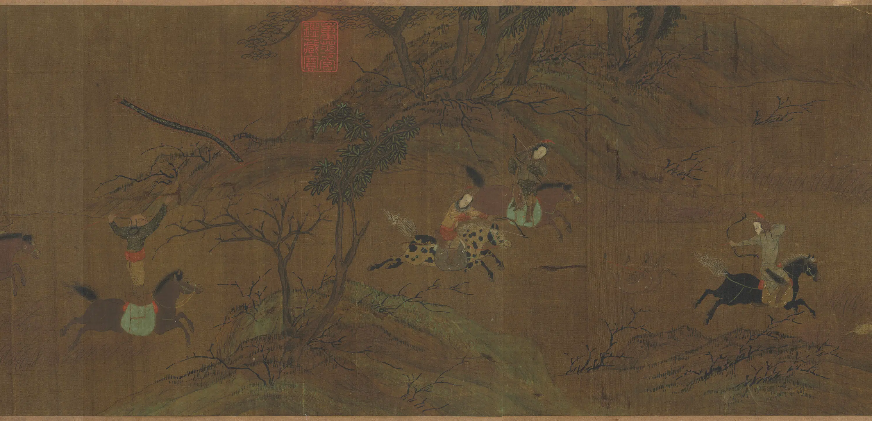 元代《元人猎骑图卷》 第4张