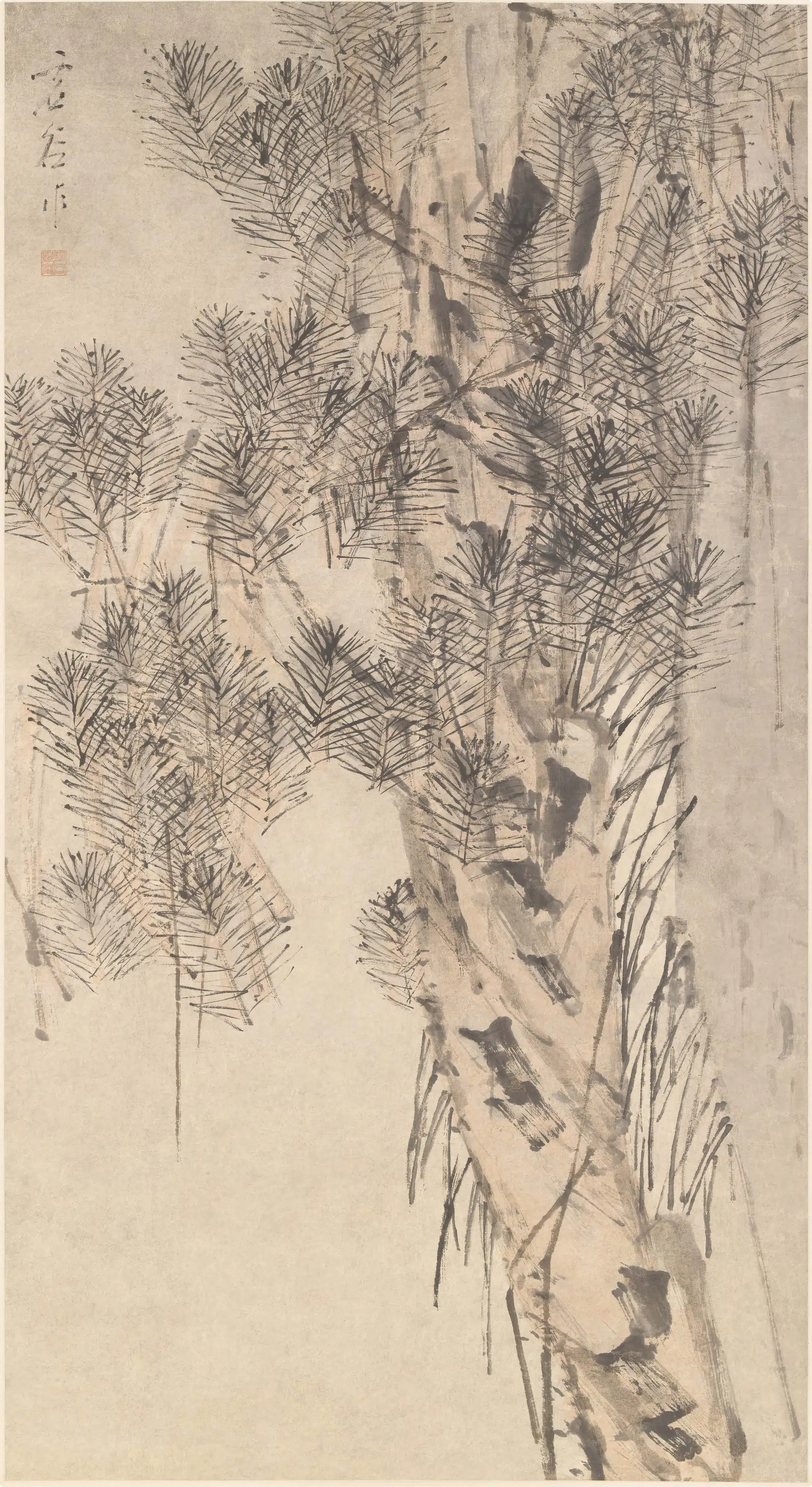 清代【虚谷】《松树图轴》