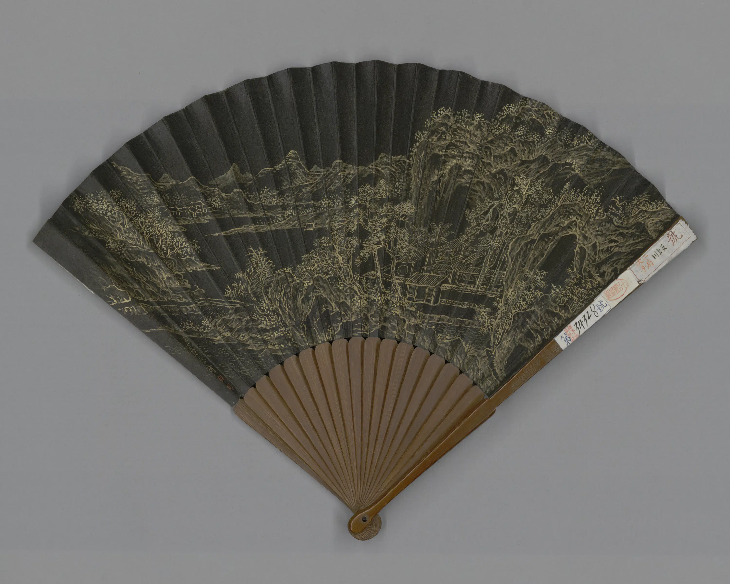 宋代【苏轼】《方琮画山水王际华临苏轼诗帖成扇数字文物库》