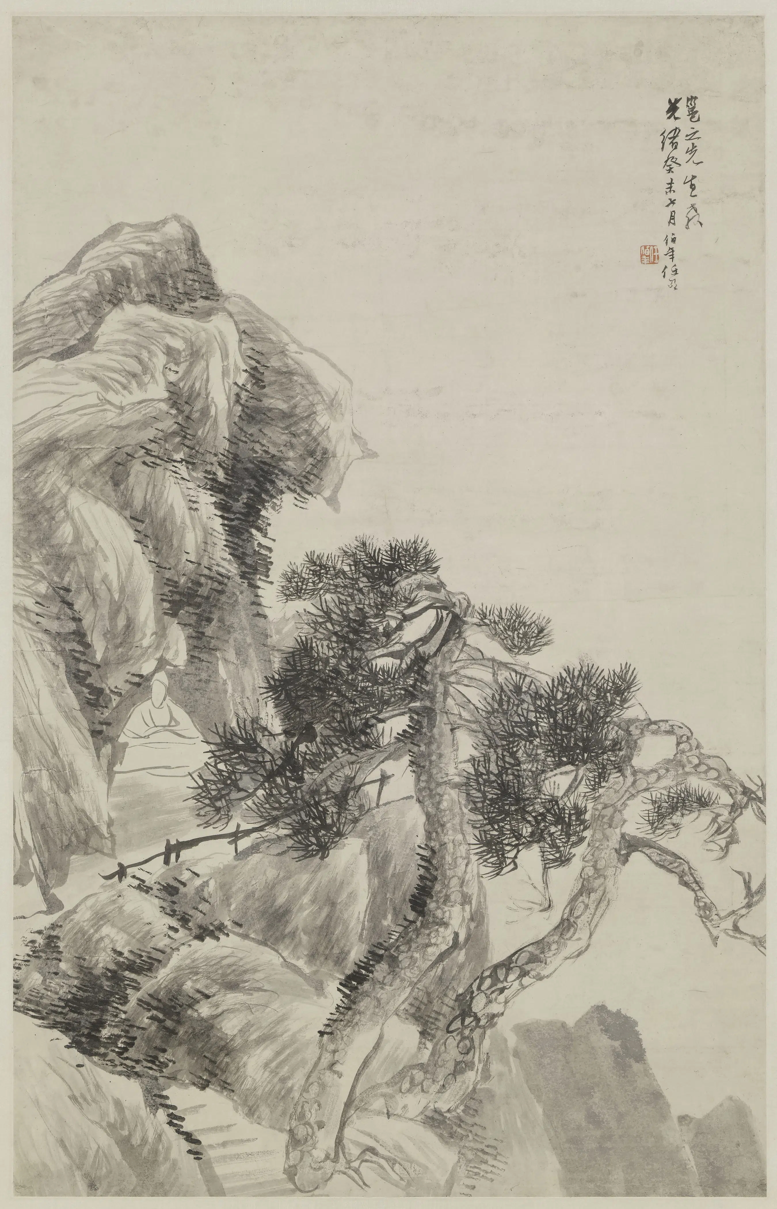 清代【任伯年(任颐)】《为高邕作山水轴》 第1张 清代【任伯年(任颐)】《为高邕作山水轴》 第1张