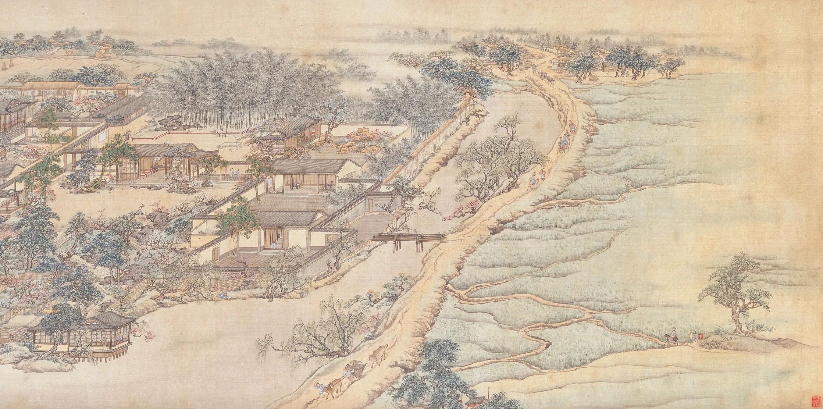 清代【袁江】《东园图卷》 第3张 清代【袁江】《东园图卷》 第3张